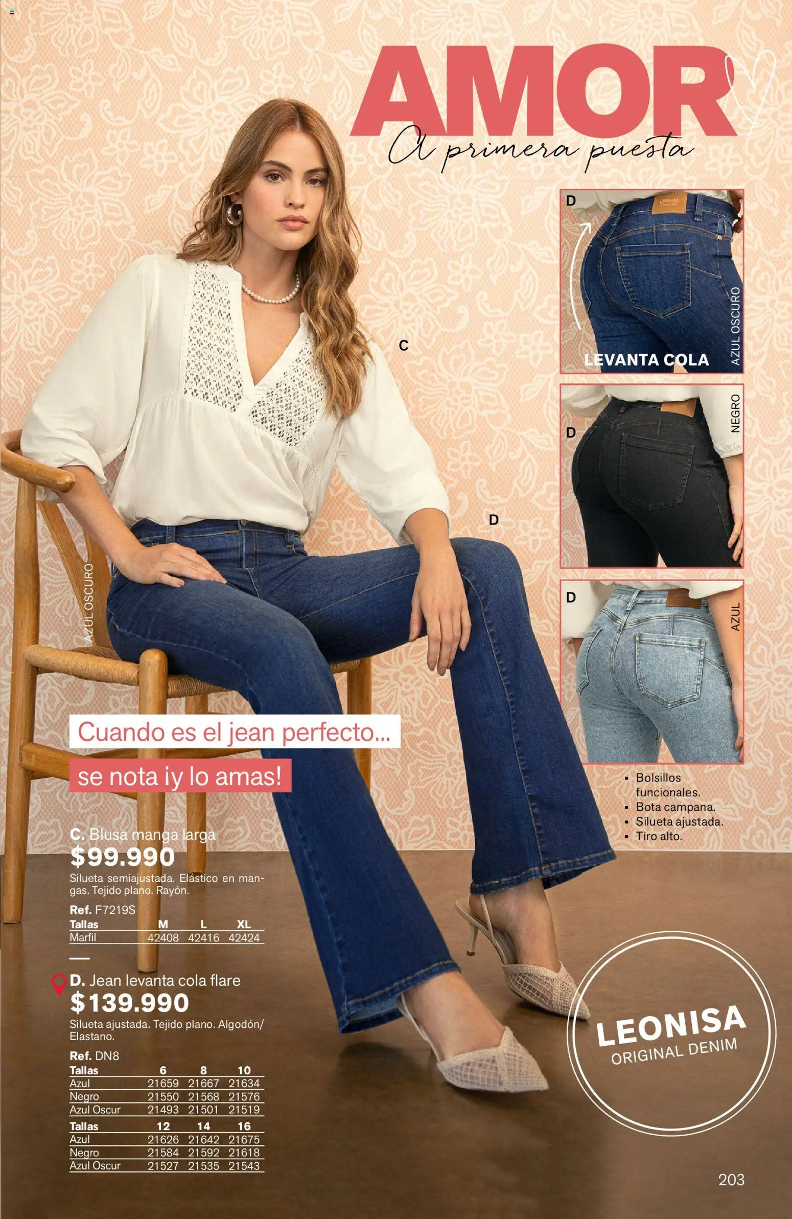 Leonisa revista - valida desde el 24/08/2026 | Página: 203 | Productos: Bolsillos, Jean, Blusa