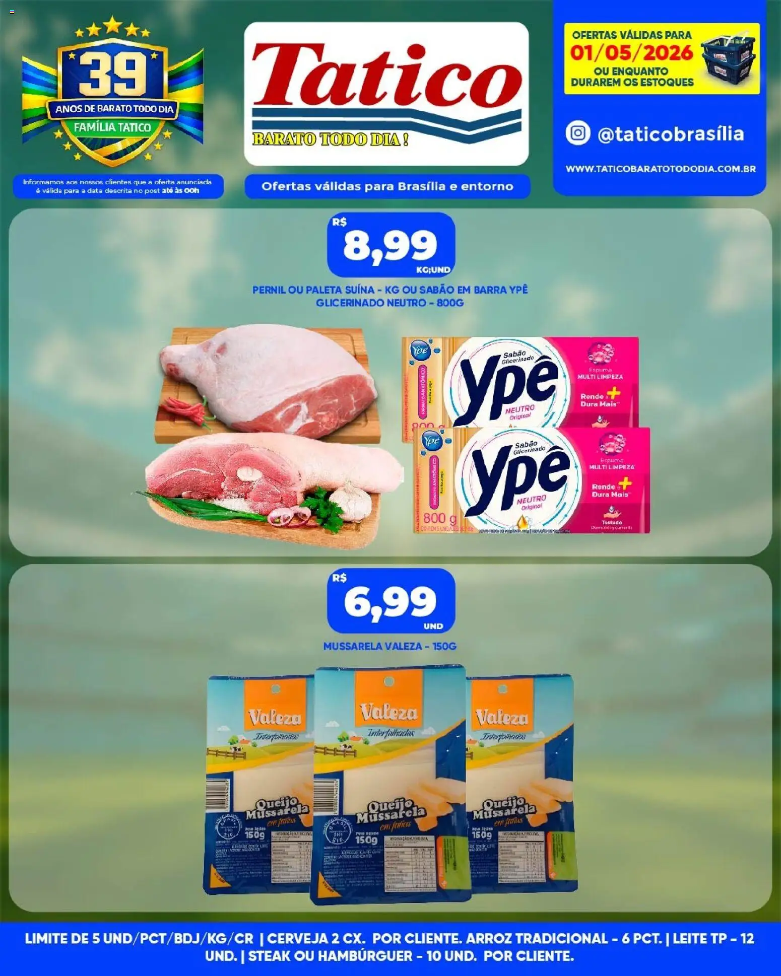 Tatico Folheto - válido de 01.05.2026 | Página: 7 | Produtos: Pernil, Queijo, Arroz, Hambúrguer