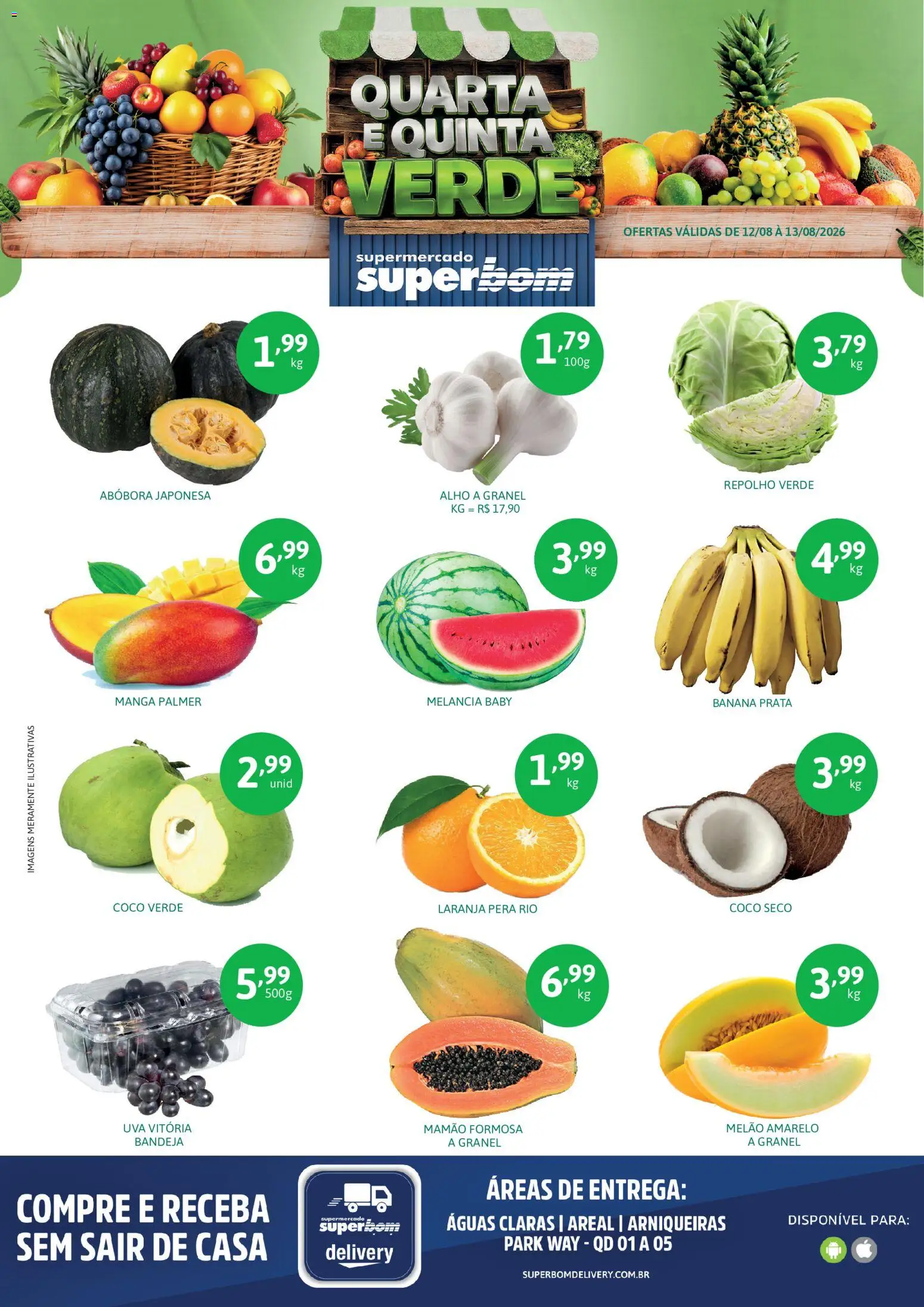 Superbom Folheto - válido de 12/08/2026 | Página: 1 | Produtos: Coco, Pera, Repolho, Manga