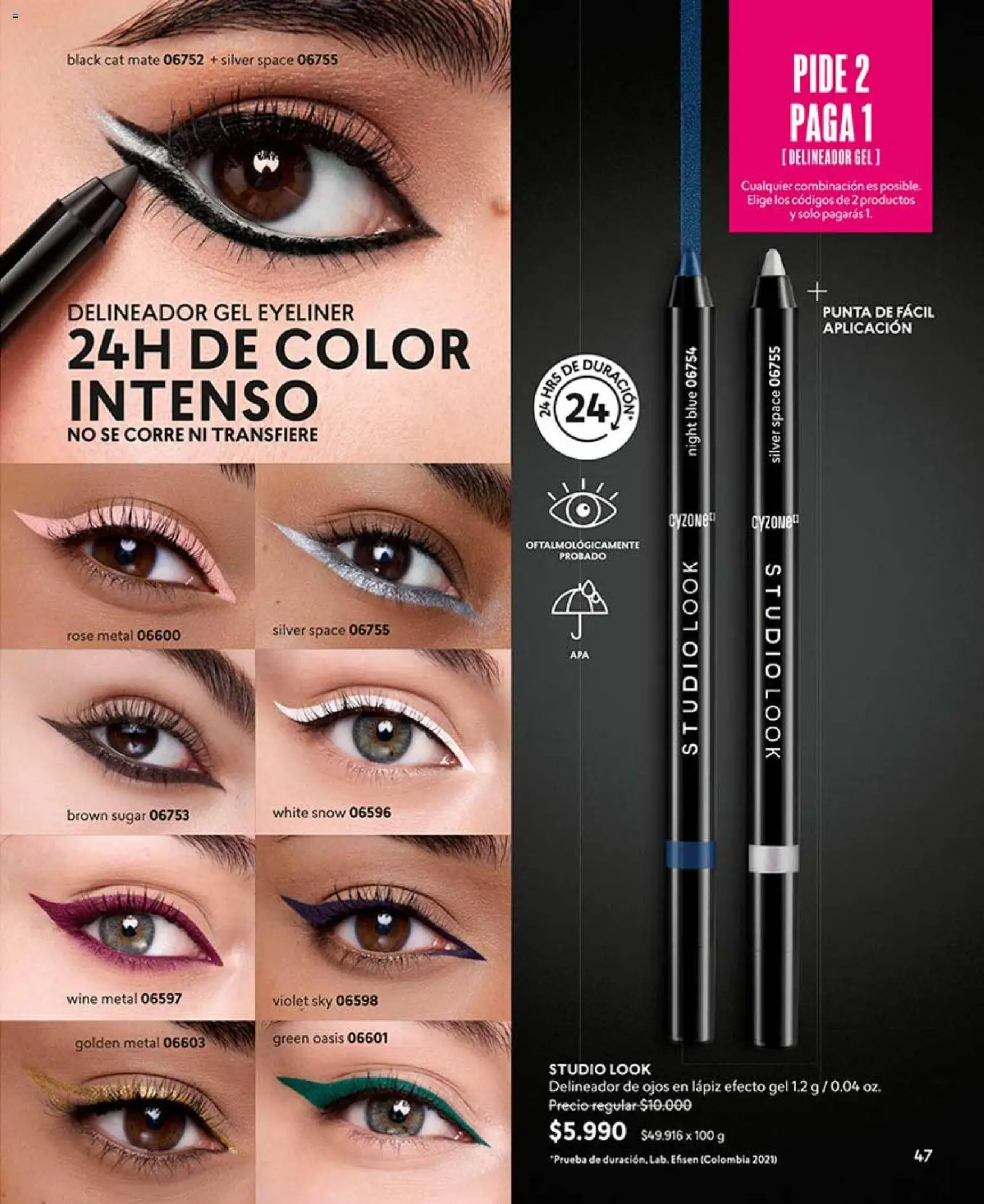 Catálogo CyZone Campaña 9 │ válido desde el 17.05.2026 | Página: 49 | Productos: Mate, Delineador de ojos, Delineador