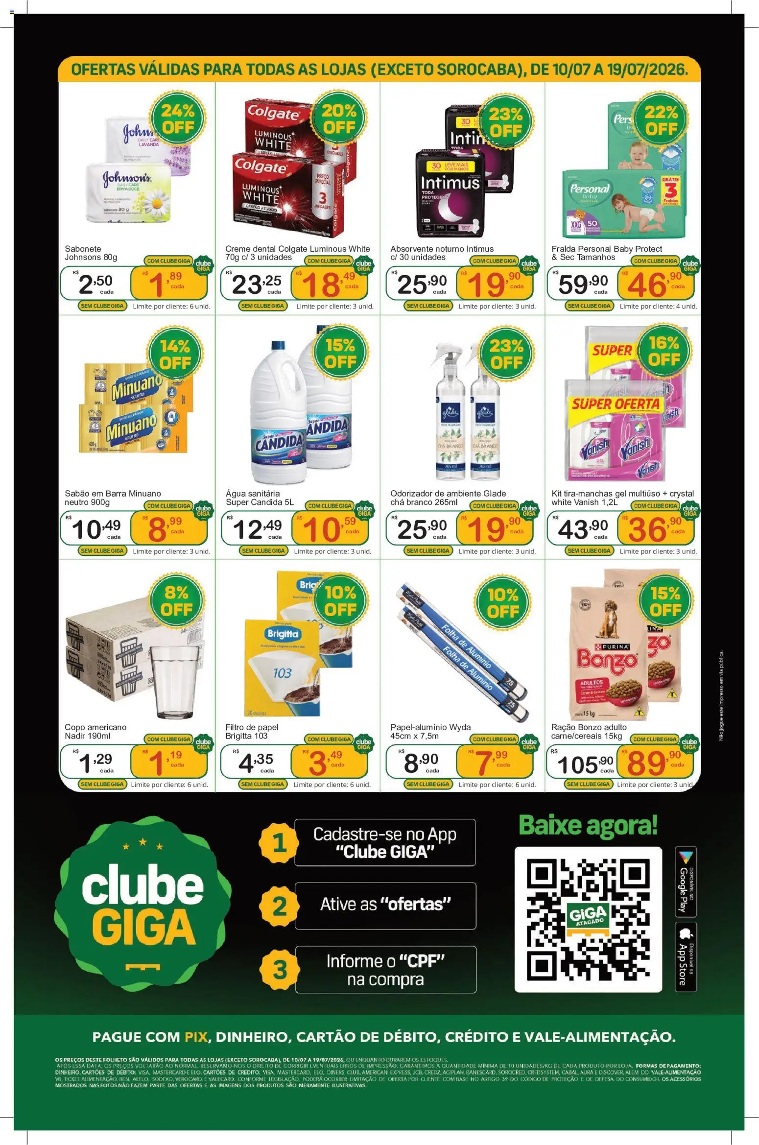 GIGA Atacado Folheto - válido de 10/07/2026 | Página: 4 | Produtos: Filtro de papel, Creme, Sabonete, Água sanitária