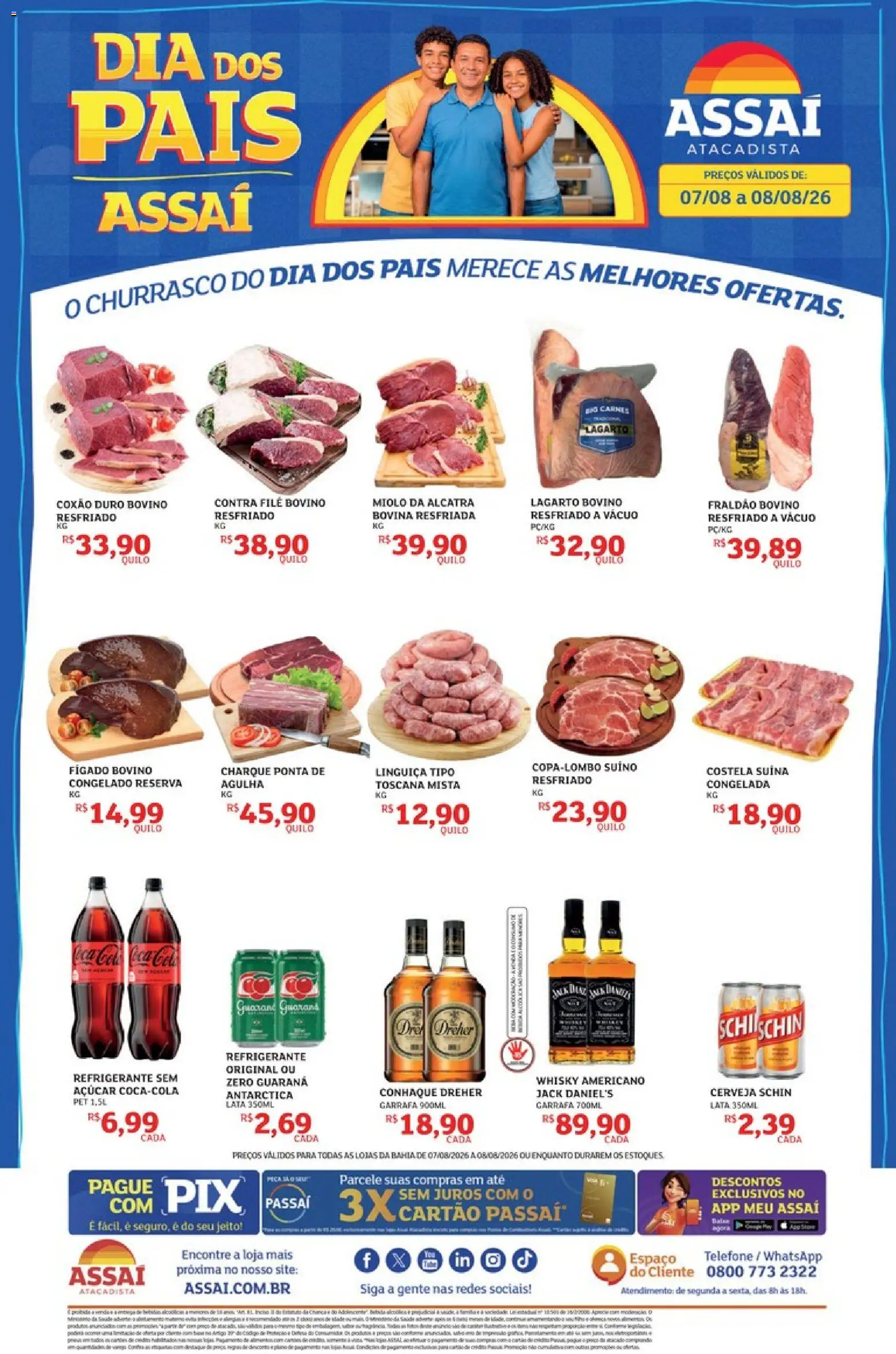 Assaí Atacadista Folheto - válido de 07/08/2026 | Página: 1 | Produtos: Whisky, Alcatra, Cerveja, Fígado