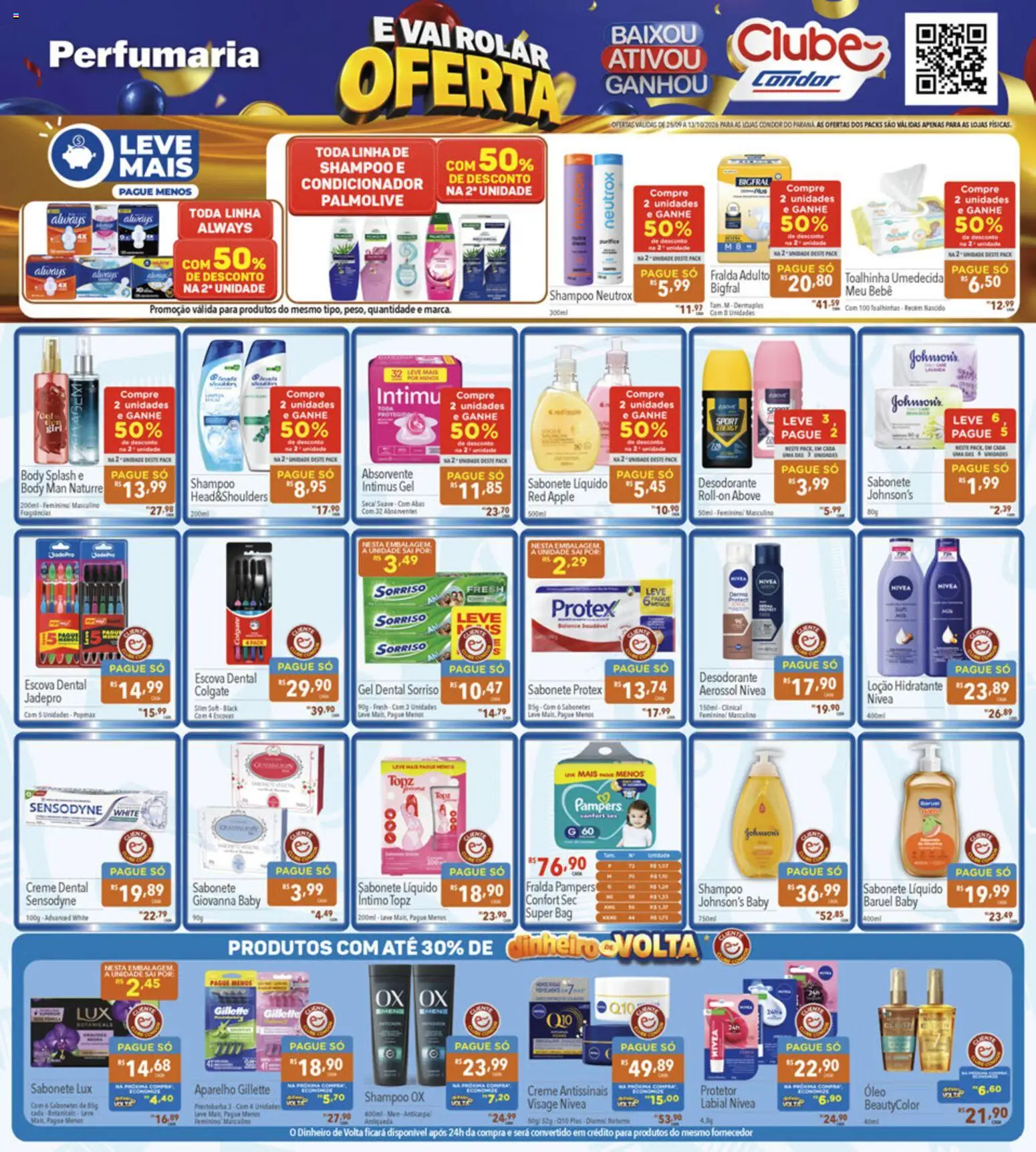 Supermercados Condor Folheto - válido de 25/09/2026 | Página: 24 | Produtos: Shampoo, Sabonete, Creme dental, Sabonete líquido