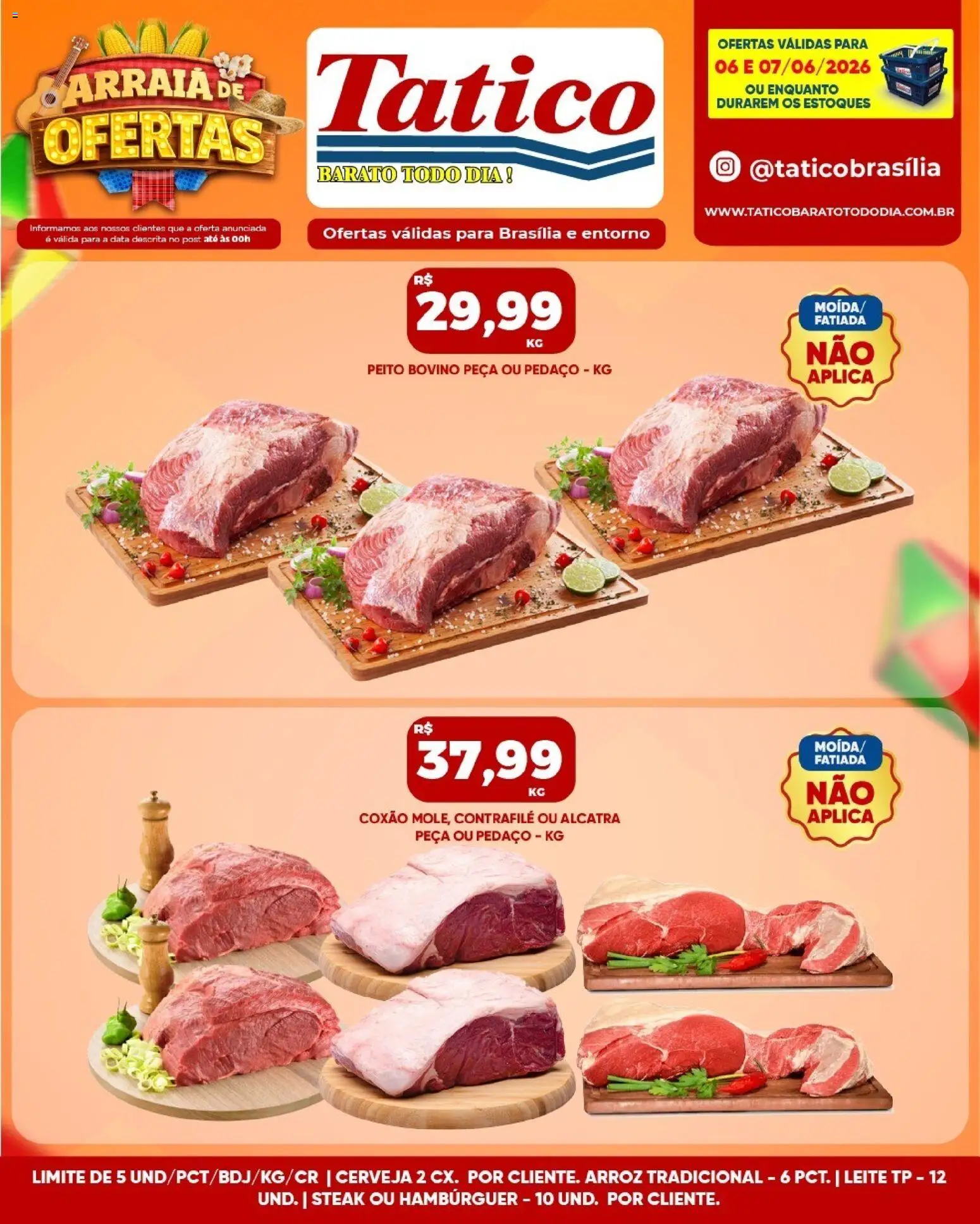 Tatico Folheto - válido de 06.06.2026 | Página: 11 | Produtos: Alcatra, Cerveja, Arroz, Hambúrguer