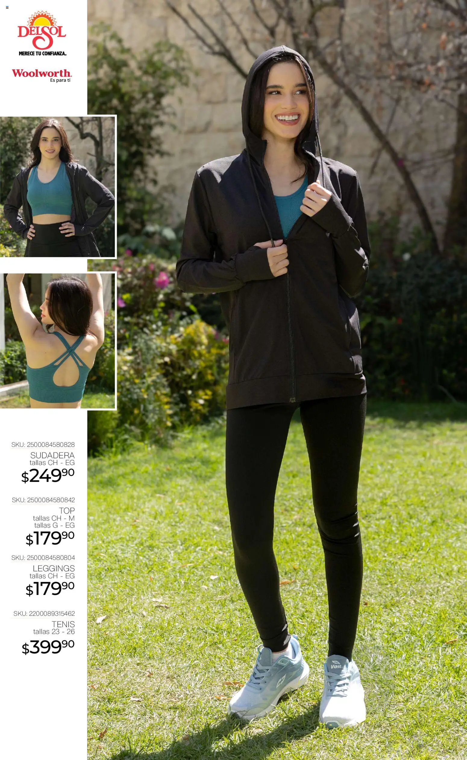 Nuevas ofertas de Del Sol y Woolworth válidas en toda la República Mexicana desde el 16.04.2026. ¡Encuentra las mejores ofertas en Del Sol y Woolworth katalog Moda Madres 2026! | Página: 14 | Productos: Leggings, Tenis, Sudadera