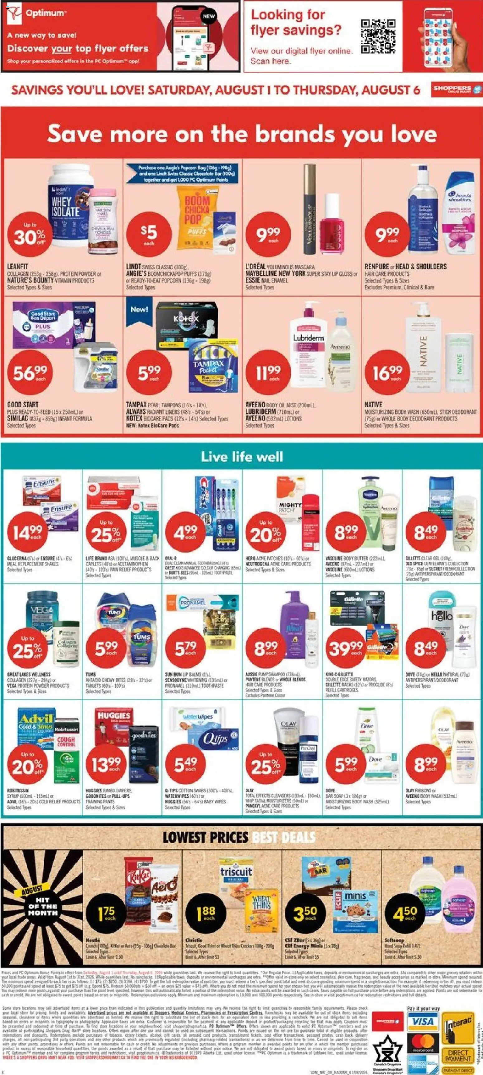 Shoppers flyer valid from Jul 31, 2026 | Page: 3 | Products: Powder, Lip gloss, Soap, Chocolate