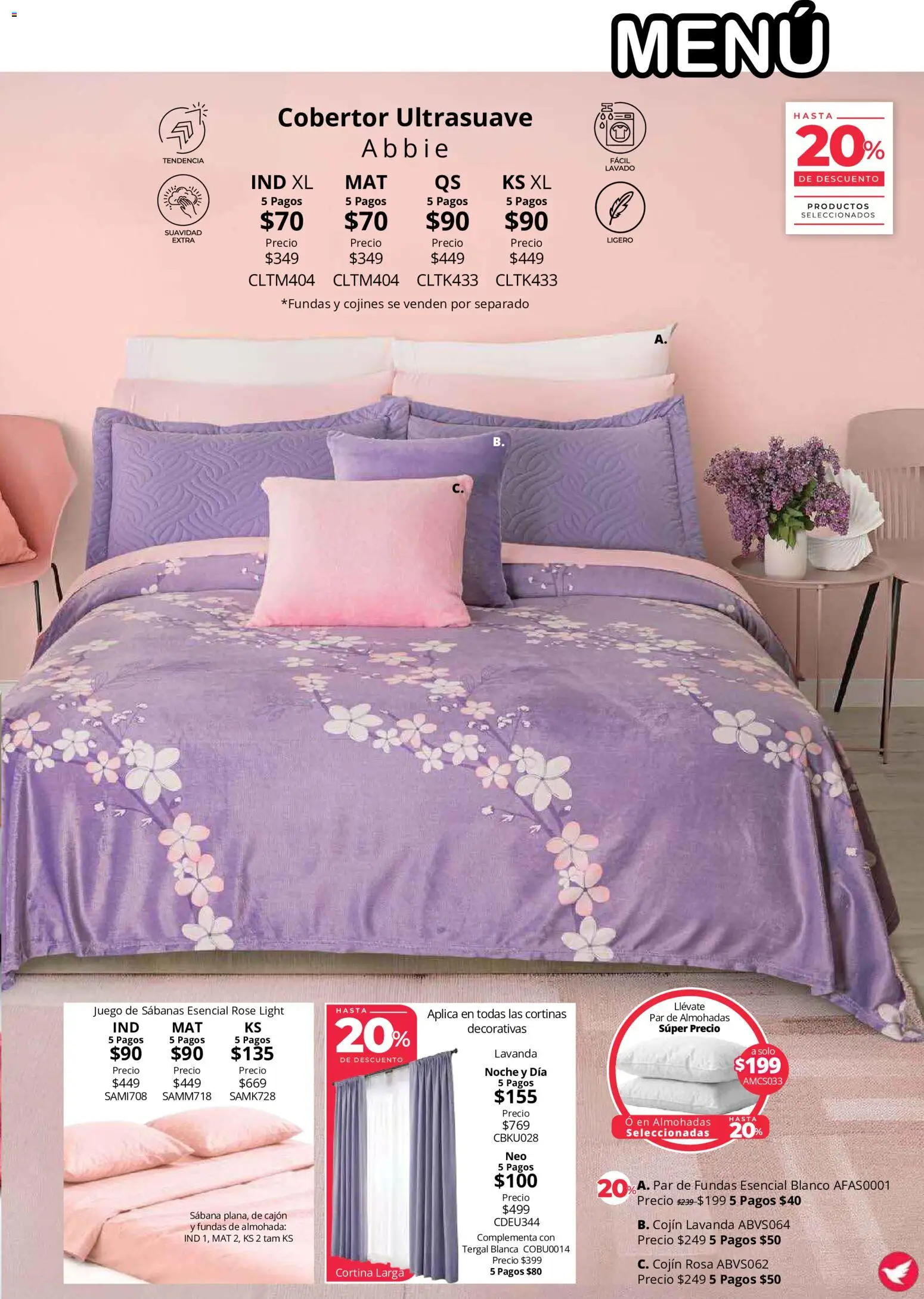Nuevas ofertas de Colchas Concord válidas en toda la República Mexicana desde el 01/08/2026. ¡Encuentra las mejores ofertas en Colchas Concord catálogo Colección Cobertor! | Página: 100 | Productos: Juego, Almohada, Sabanas, Cortinas