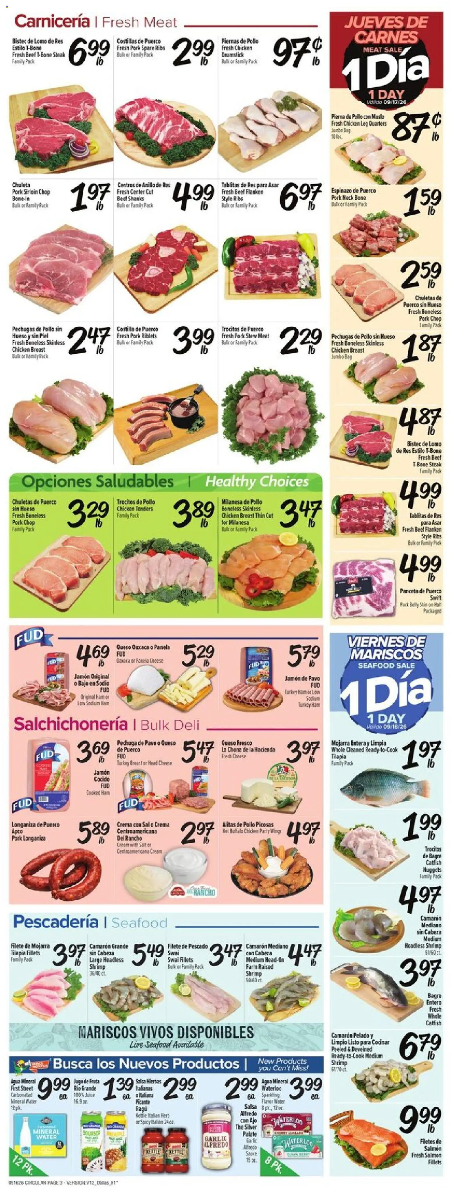 Fiesta Mart Weekly Ad - valid from 09/16/2026 | Page: 3 | Products: Shrimp, Chicken, Bag, Salmon