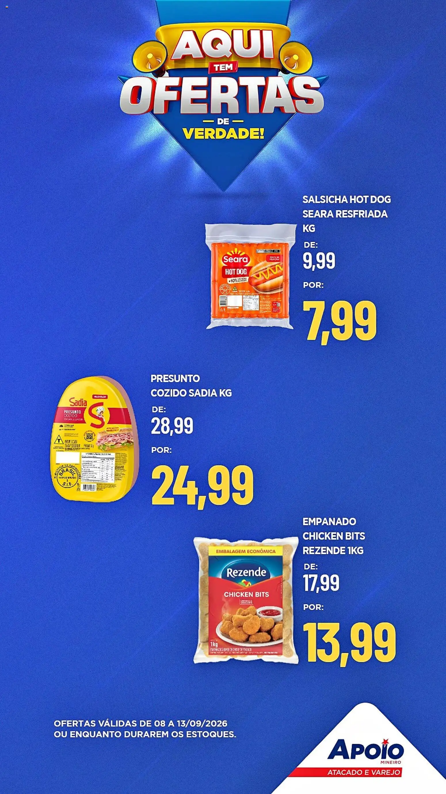 Apoio Mineiro Folheto - válido de 08/09/2026 | Página: 5 | Produtos: Salsicha, Presunto