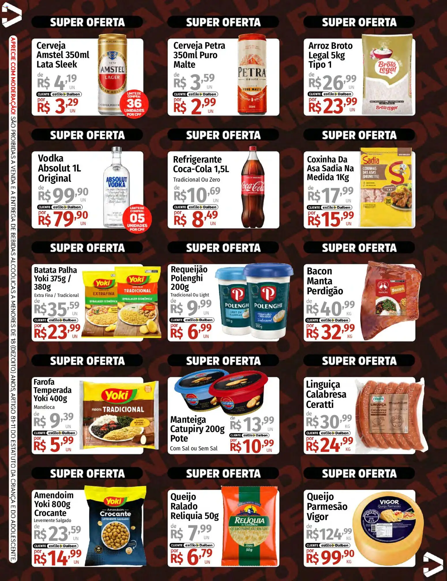 Supermercado Dalben Folheto - válido de 06.05.2026 | Página: 2 | Produtos: Mandioca, Linguiça, Cerveja, Catupiry