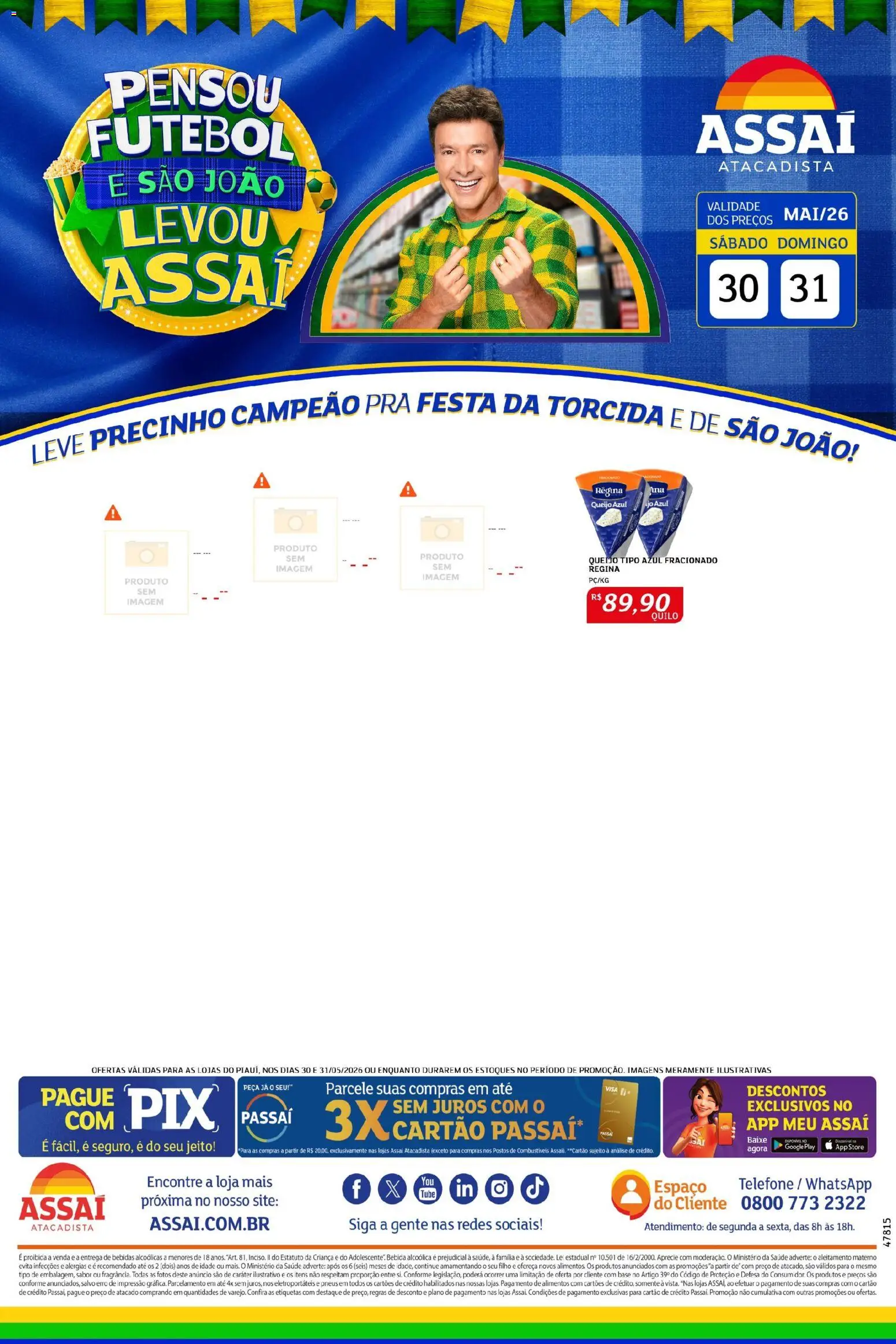 Assaí Atacadista Folheto - válido de 06.06.2026 | Página: 1 | Produtos: Queijo, Pneus, Bebida, Telefone