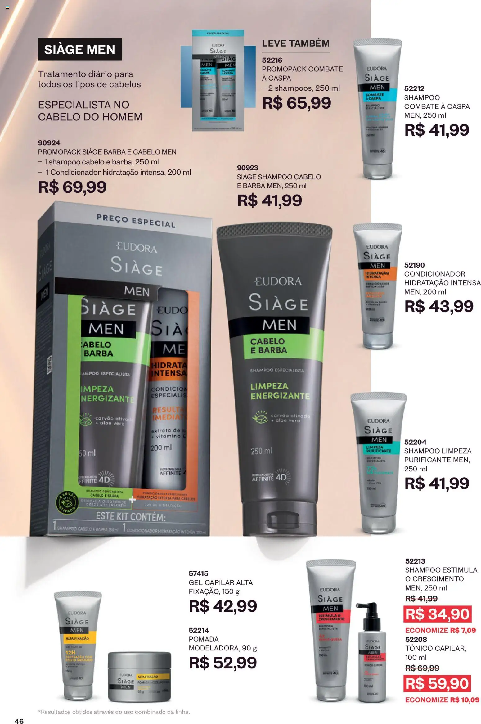 Eudora Folheto - válido de 05/08/2026 | Página: 49 | Produtos: Shampoo, Condicionador, Carvão ativado, Pomada