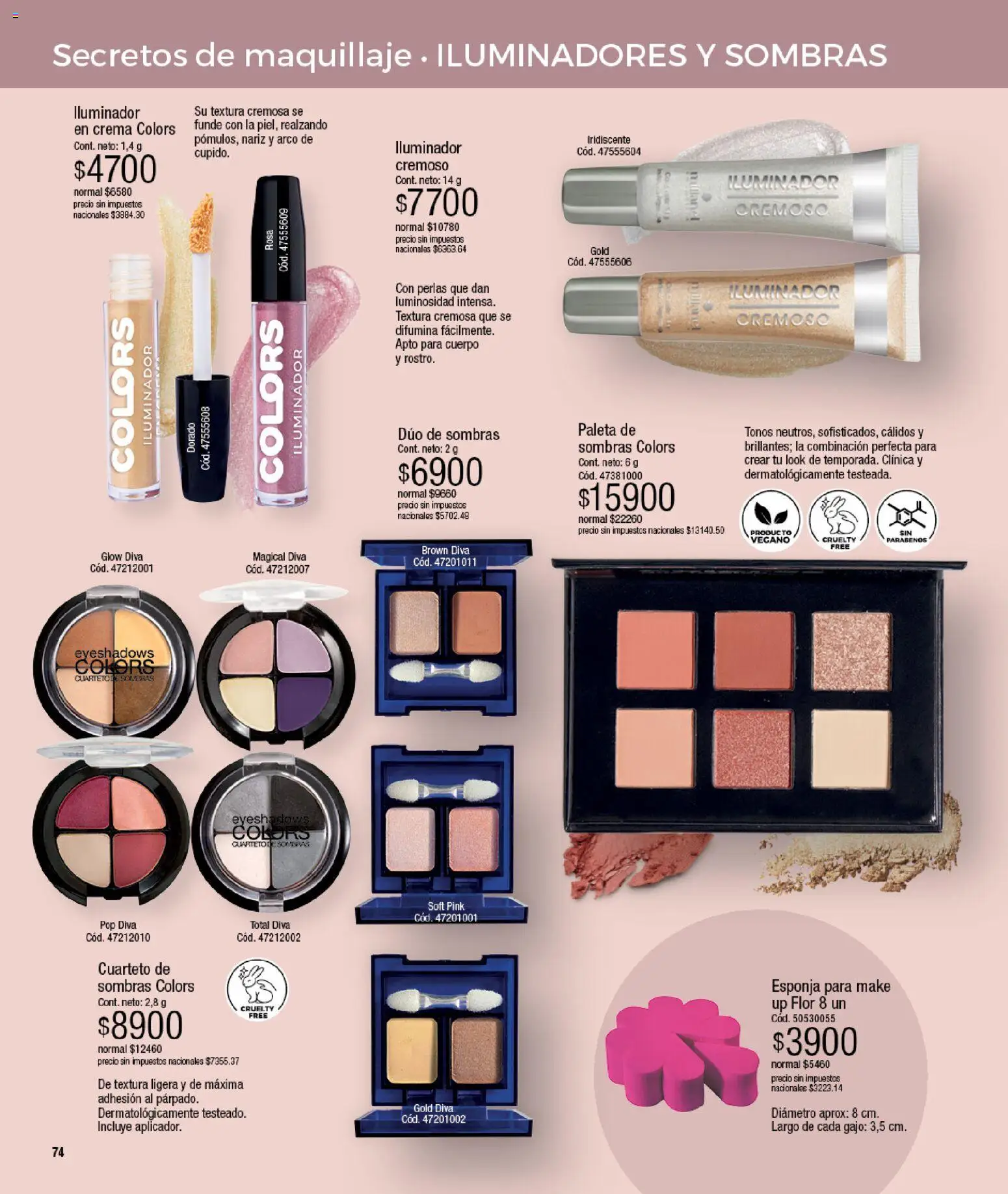 Millanel catálogo │ válido desde el 14/09/2026 | Página: 74 | Productos: Maquillaje, Iluminador, Paleta, Crema