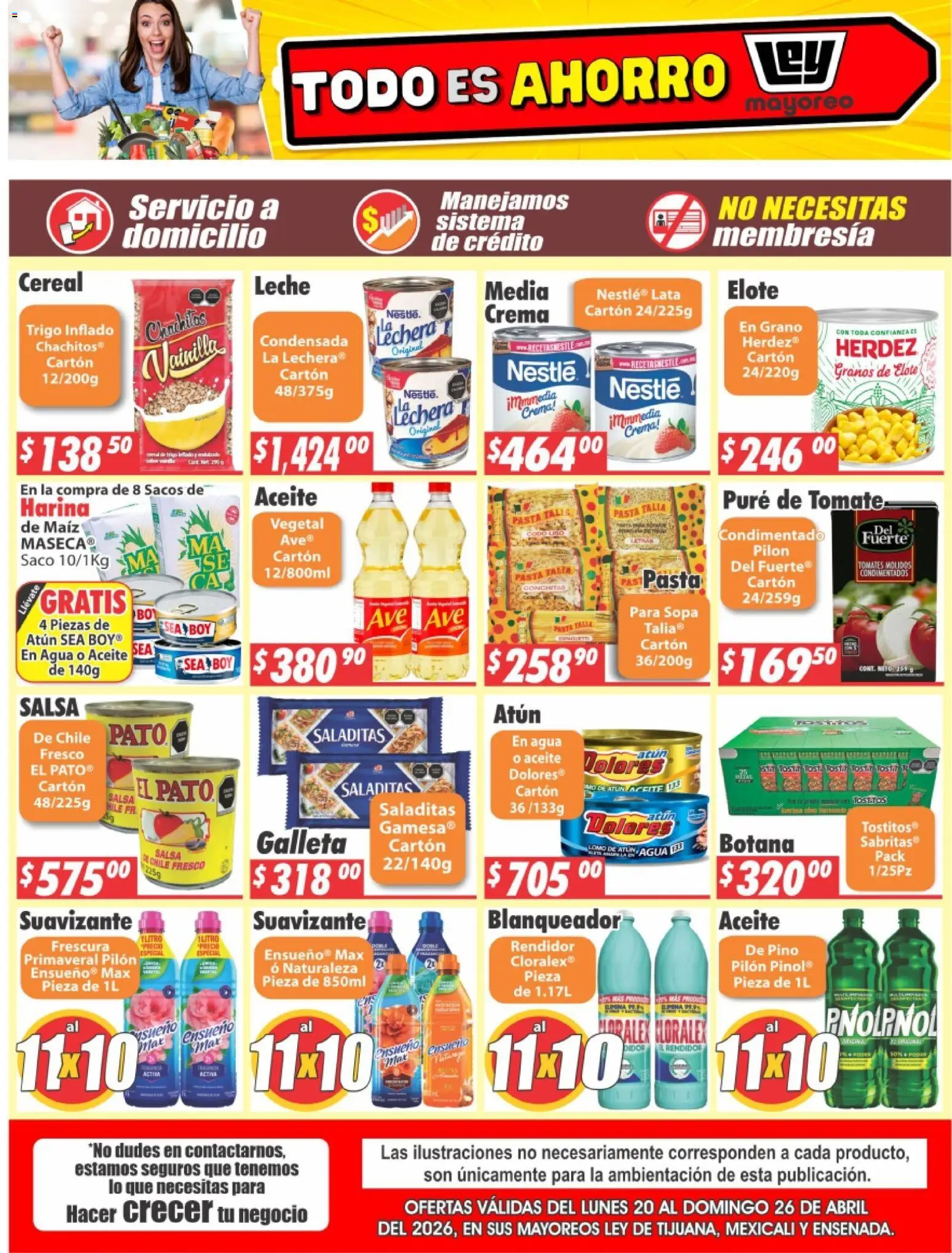 Nuevas ofertas de Casa Ley válidas en toda la República Mexicana desde el 20.04.2026. ¡Encuentra las mejores ofertas en Casa Ley folleto Frontera! | Página: 2 | Productos: Agua, Leche, Pasta, Tomates