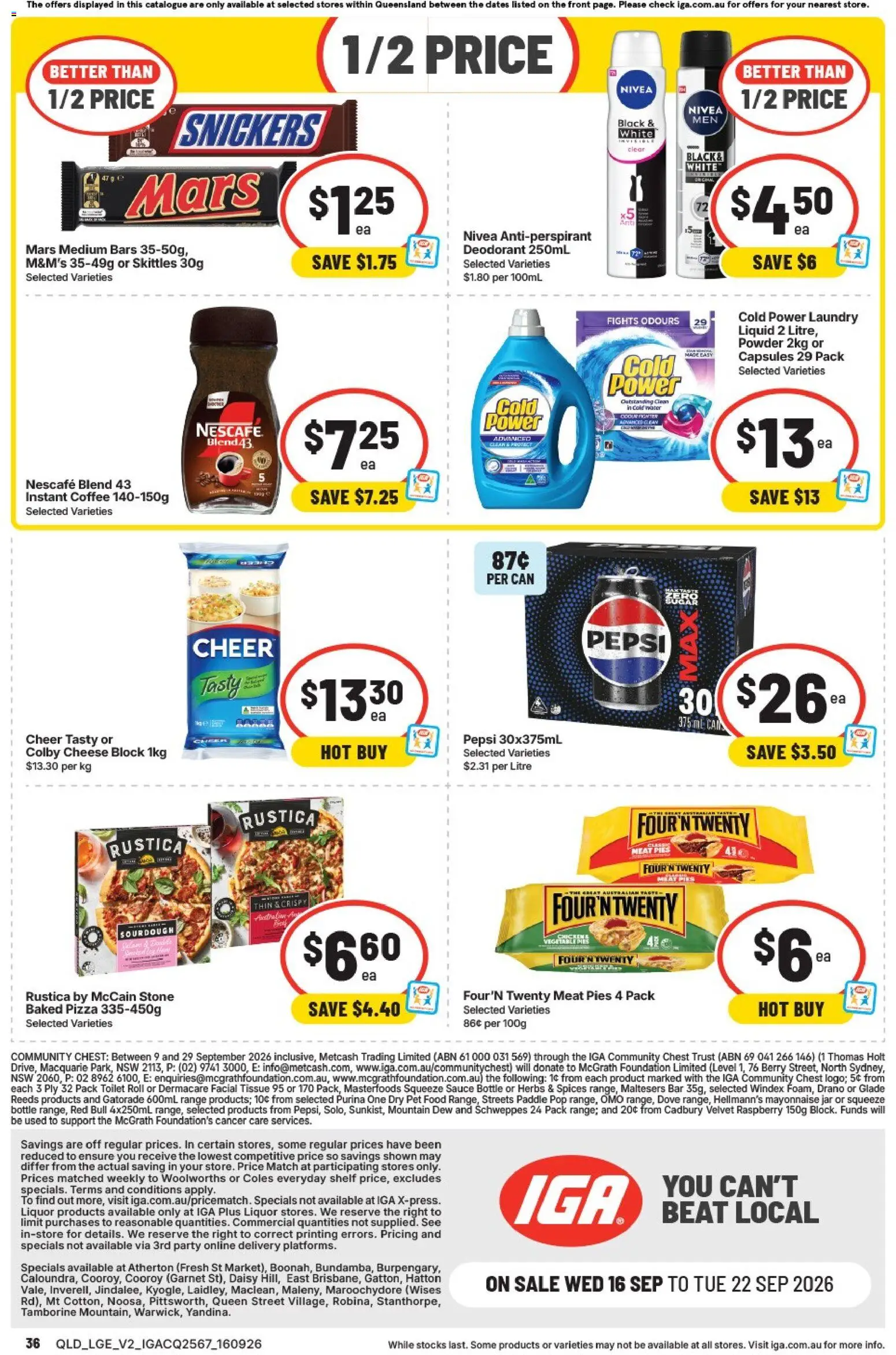 IGA catalogue - valid from 16/09/2026 | Page: 2 | Products: Food, Pepsi, Pies, Foundation