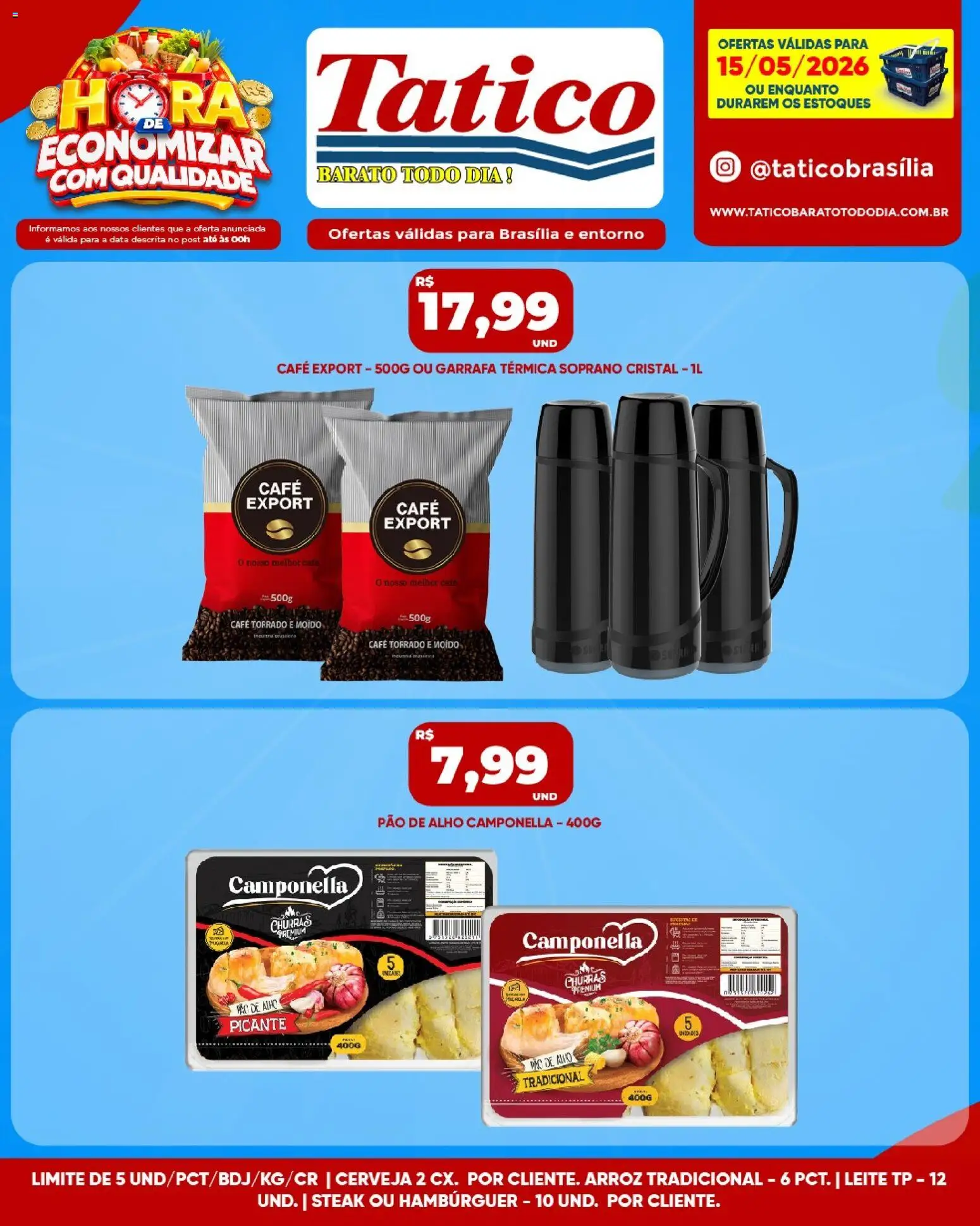 Tatico Folheto - válido de 15.05.2026 | Página: 10 | Produtos: Garrafa térmica, Leite, Café, Cerveja