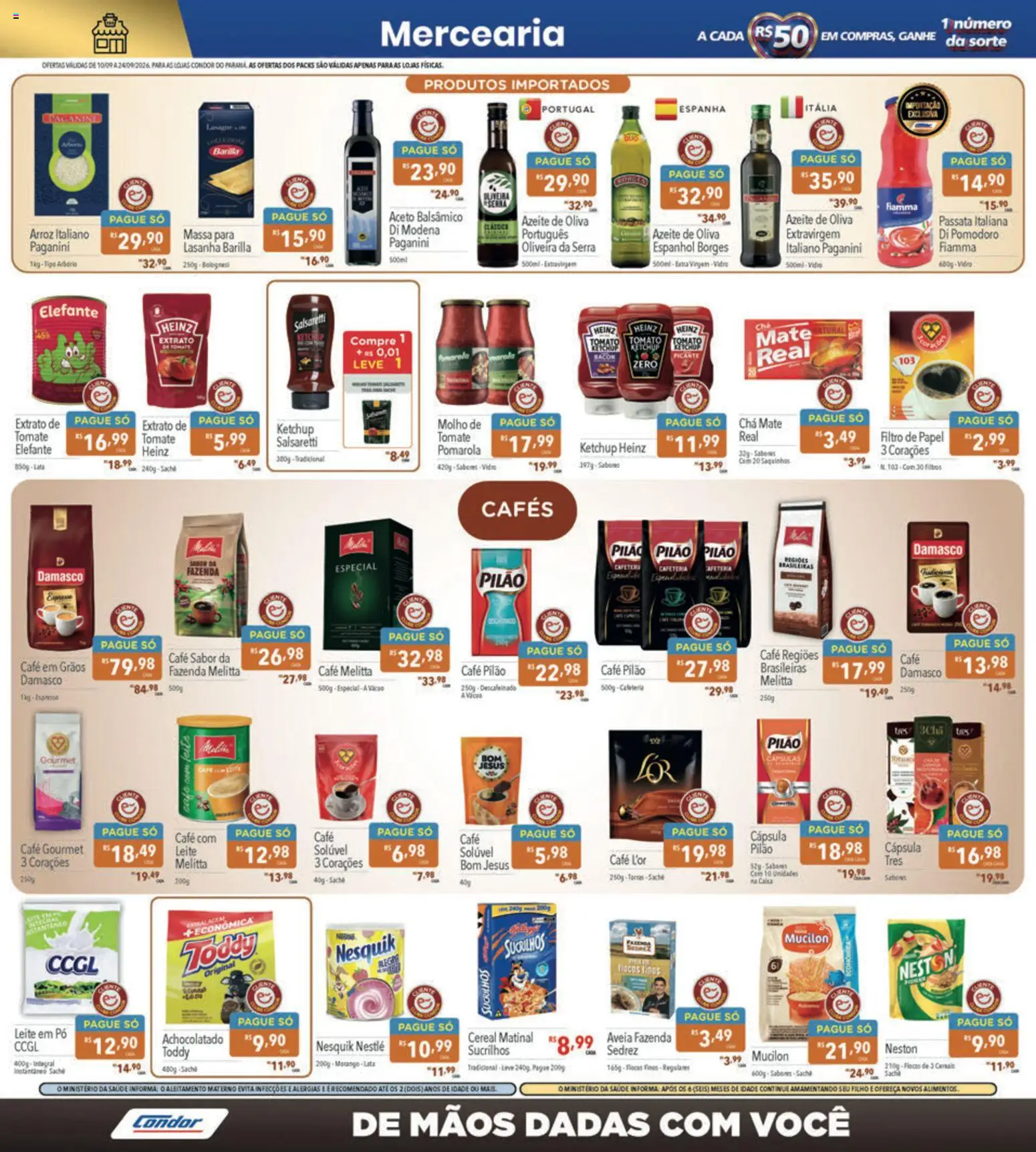 Supermercados Condor Folheto - válido de 10/09/2026 | Página: 3 | Produtos: Damasco, Tomate, Ketchup, Sucrilhos