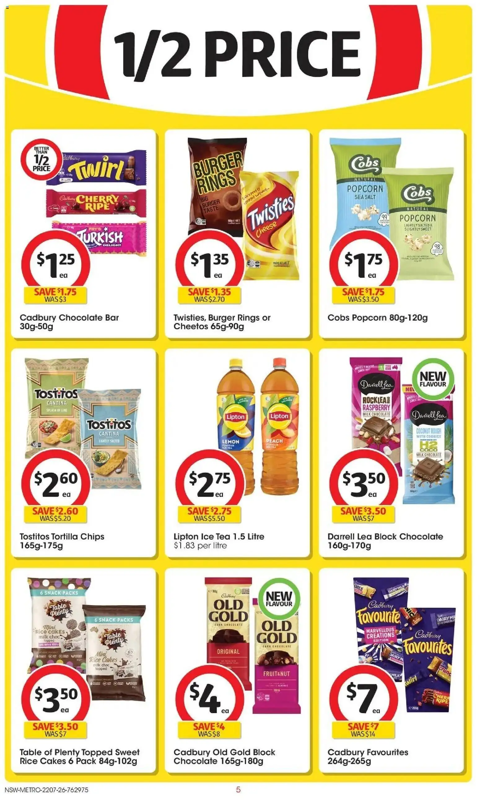 Coles catalogue - valid from 22/07/2026 | Page: 5 | Products: Cheese, Chips, Peach, Raspberry