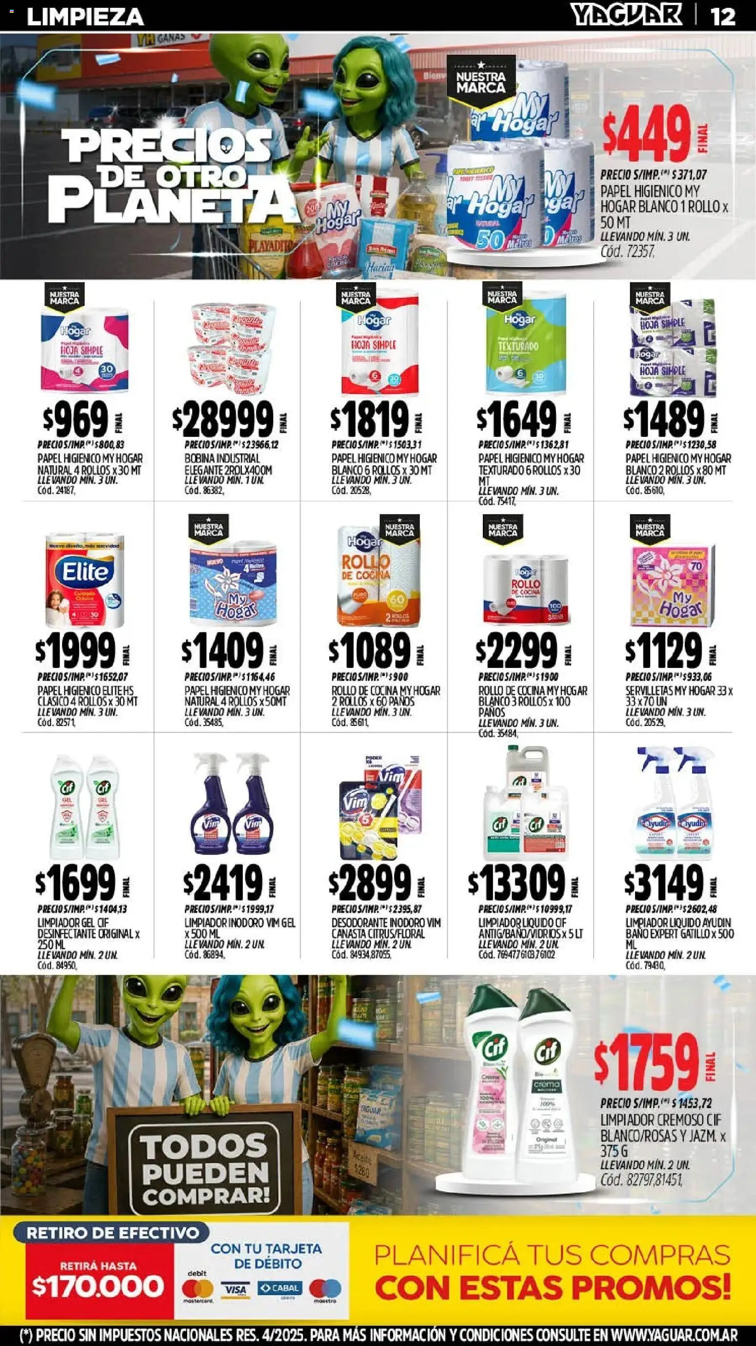 Yaguar - Oferta Semanal Mendoza │ válido desde el 06/07/2026 | Página: 13 | Productos: Servilletas, Baño, Desodorante, Limpiador