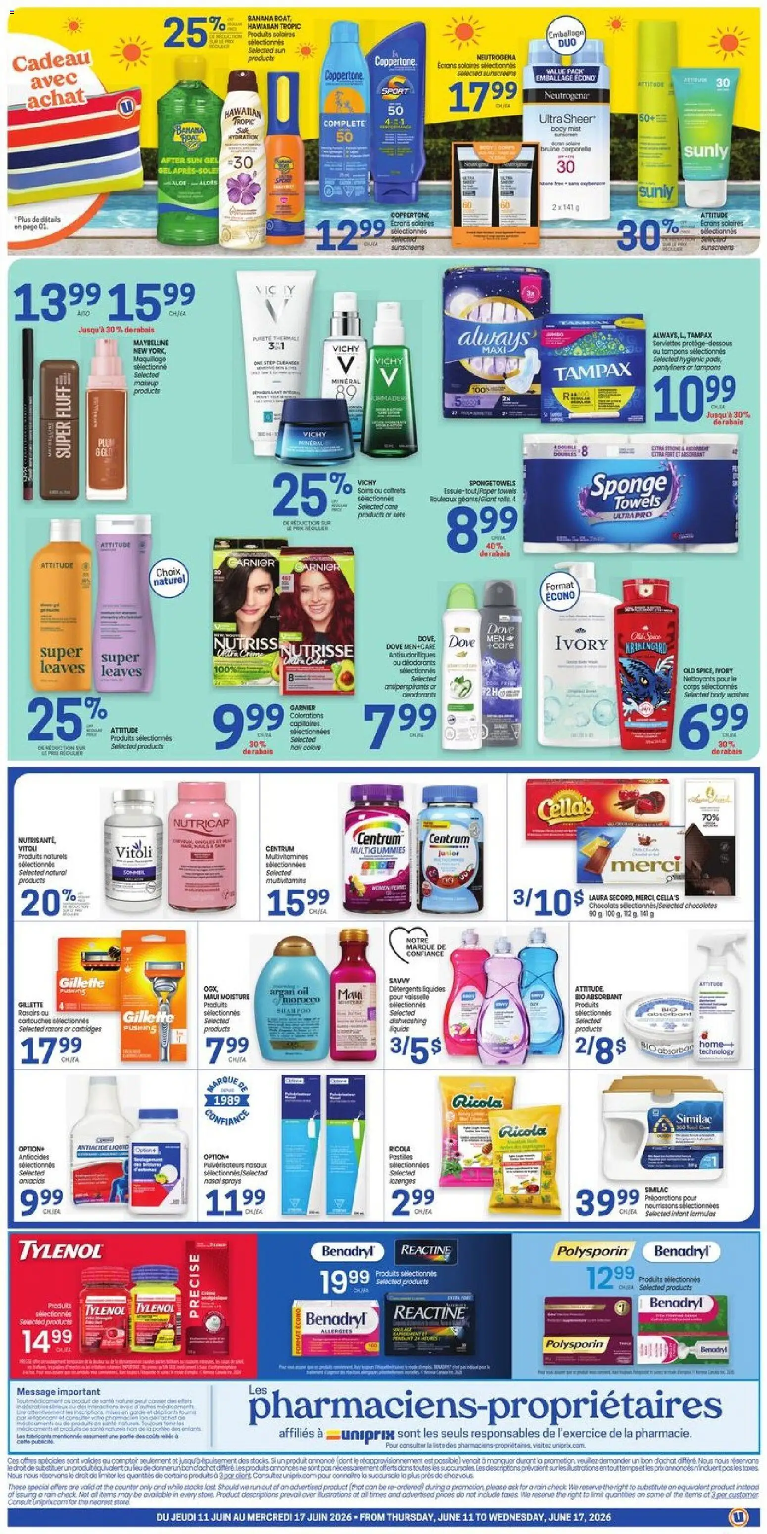 Uniprix flyer valid from 11.06.2026 | Page: 2 | Products: Sponge, Shampoo, Oil