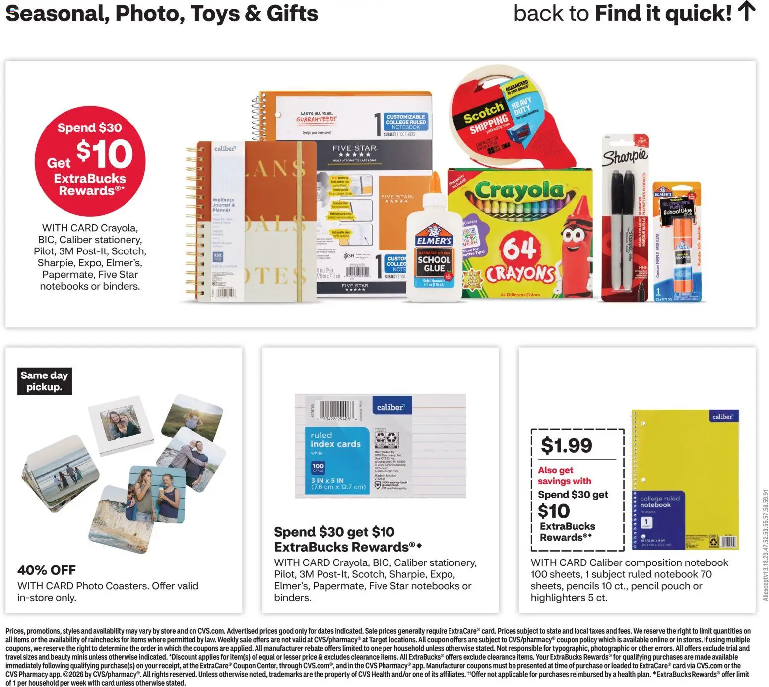 CVS Pharmacy Weekly Ad - valid from 08/30/2026 | Page: 18 | Products: Safe, Pencil, Notebook, Toys