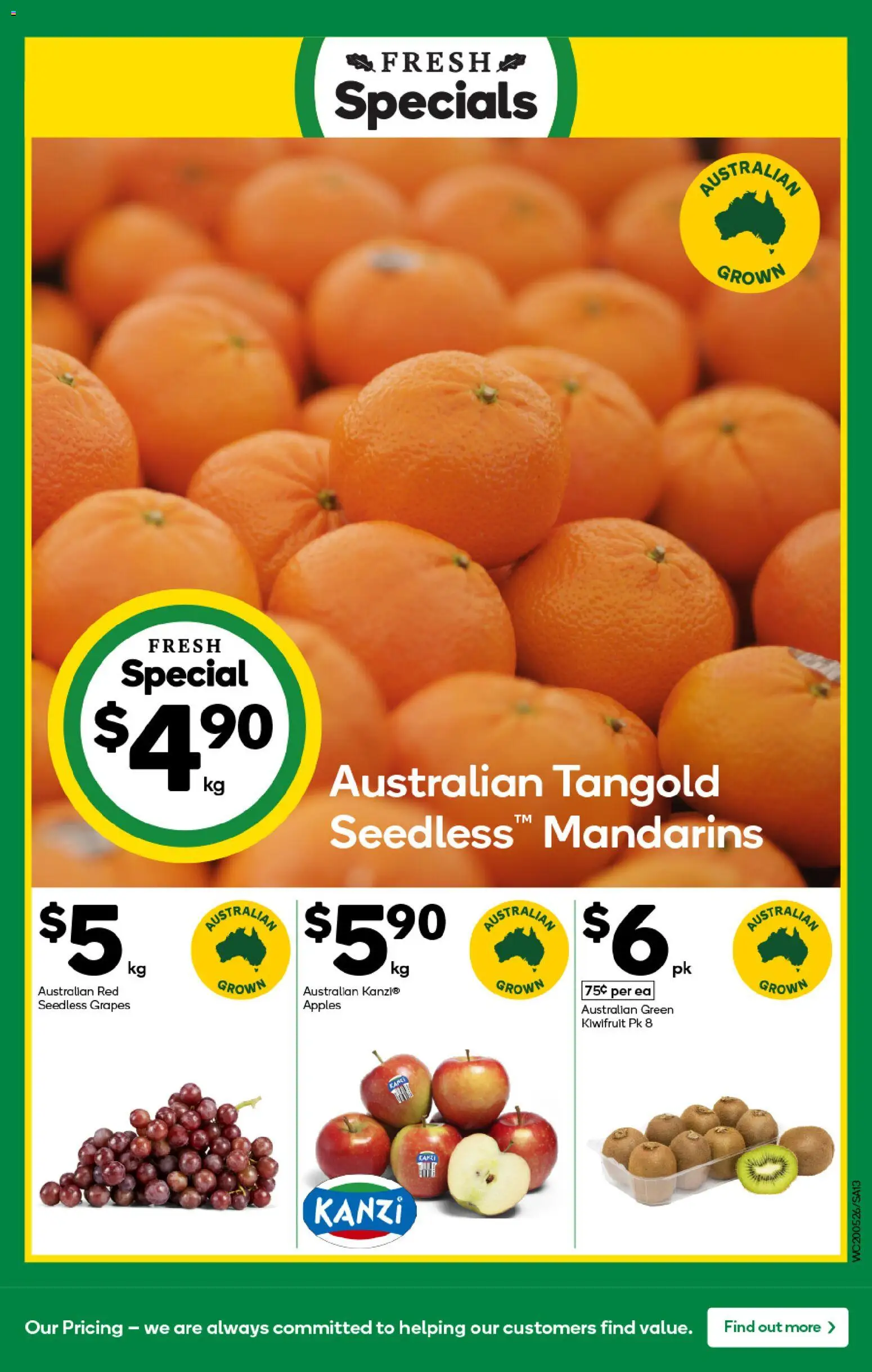 Woolworths catalogue - valid from 20.05.2026 | Page: 13 | Products: Apples, Kiwifruit, Mandarins, Grapes
