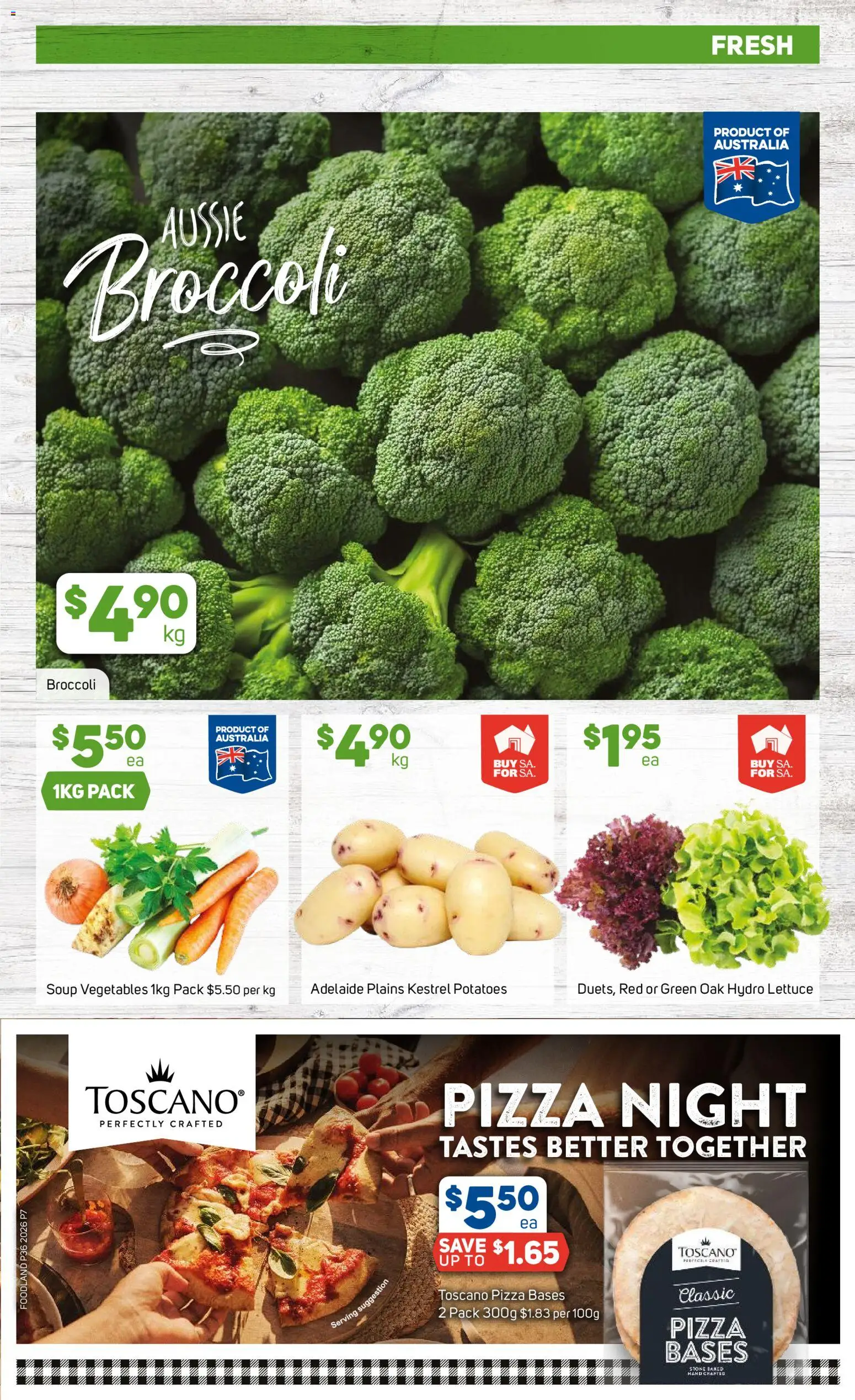 Foodland catalogue - valid from 02/09/2026 | Page: 7 | Products: Broccoli, Pizza, Lettuce, Vegetables