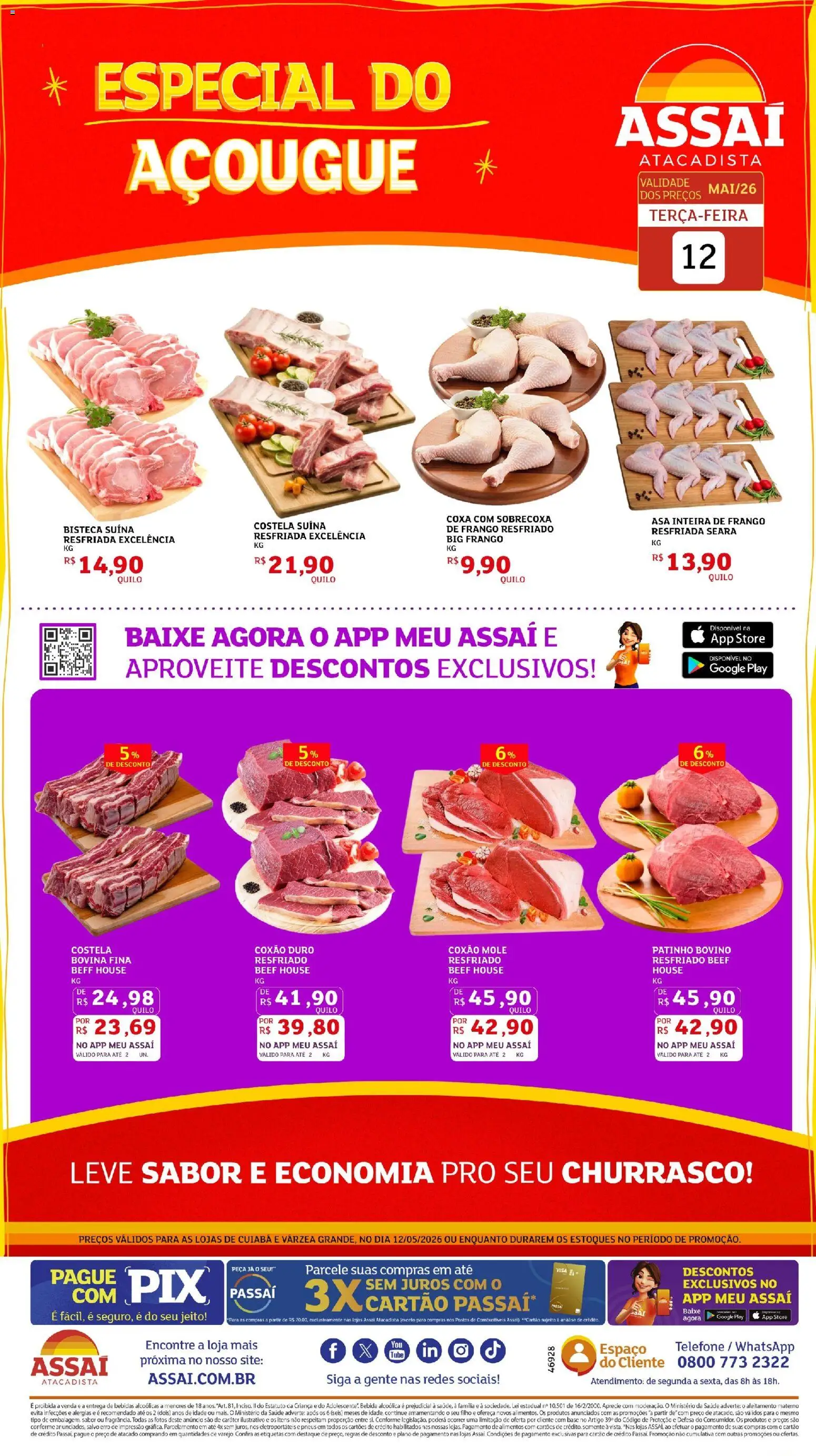 Assaí Atacadista Folheto - válido de 12.05.2026 | Página: 1 | Produtos: Pneus, Bebida, Telefone, Frango