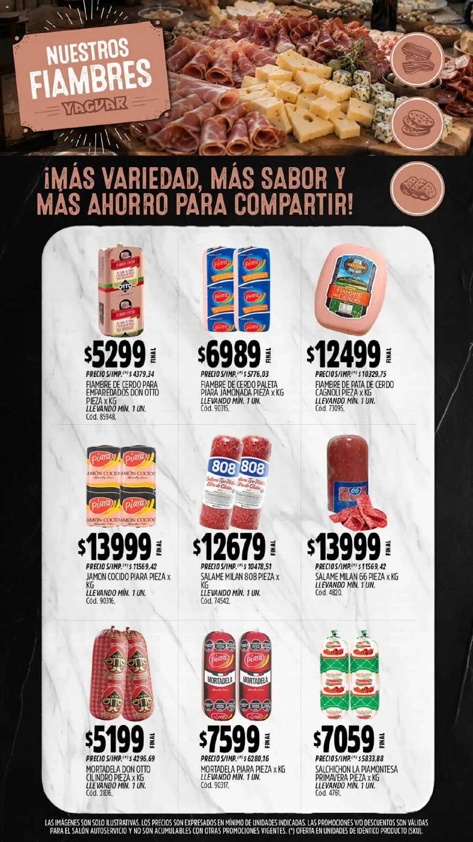 Yaguar - Oferta Semanal Mar del Plata │ válido desde el 17/07/2026 | Página: 7 | Productos: Mortadela, Jamón, Salame, Cerdo