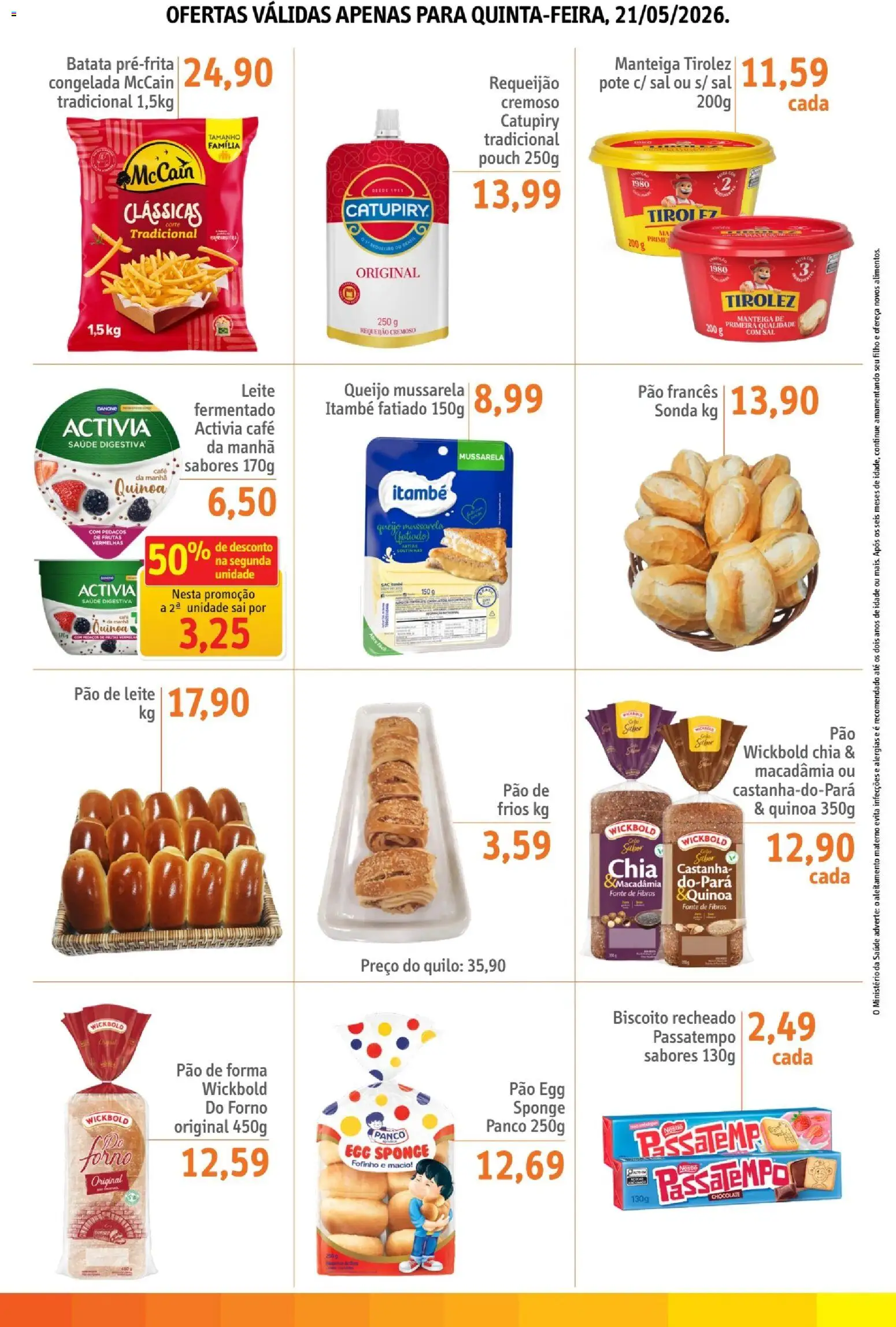 Sonda Folheto - válido de 21.05.2026 | Página: 2 | Produtos: Biscoito, Chocolate, Sal, Mussarela