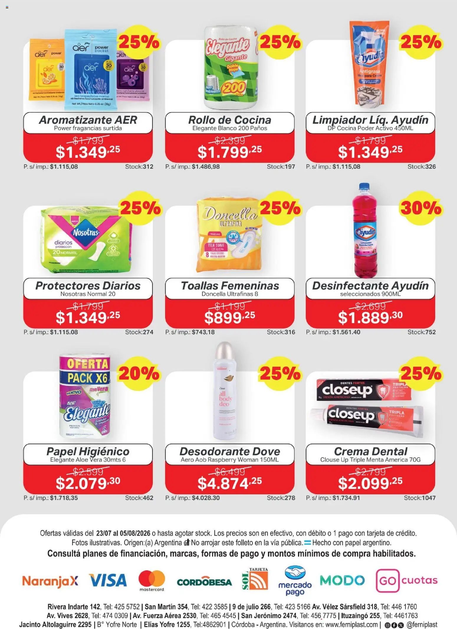 Ferniplast catálogo │ válido desde el 23/07/2026 | Página: 4 | Productos: Desinfectante, Papel higiénico, Body, Desodorante