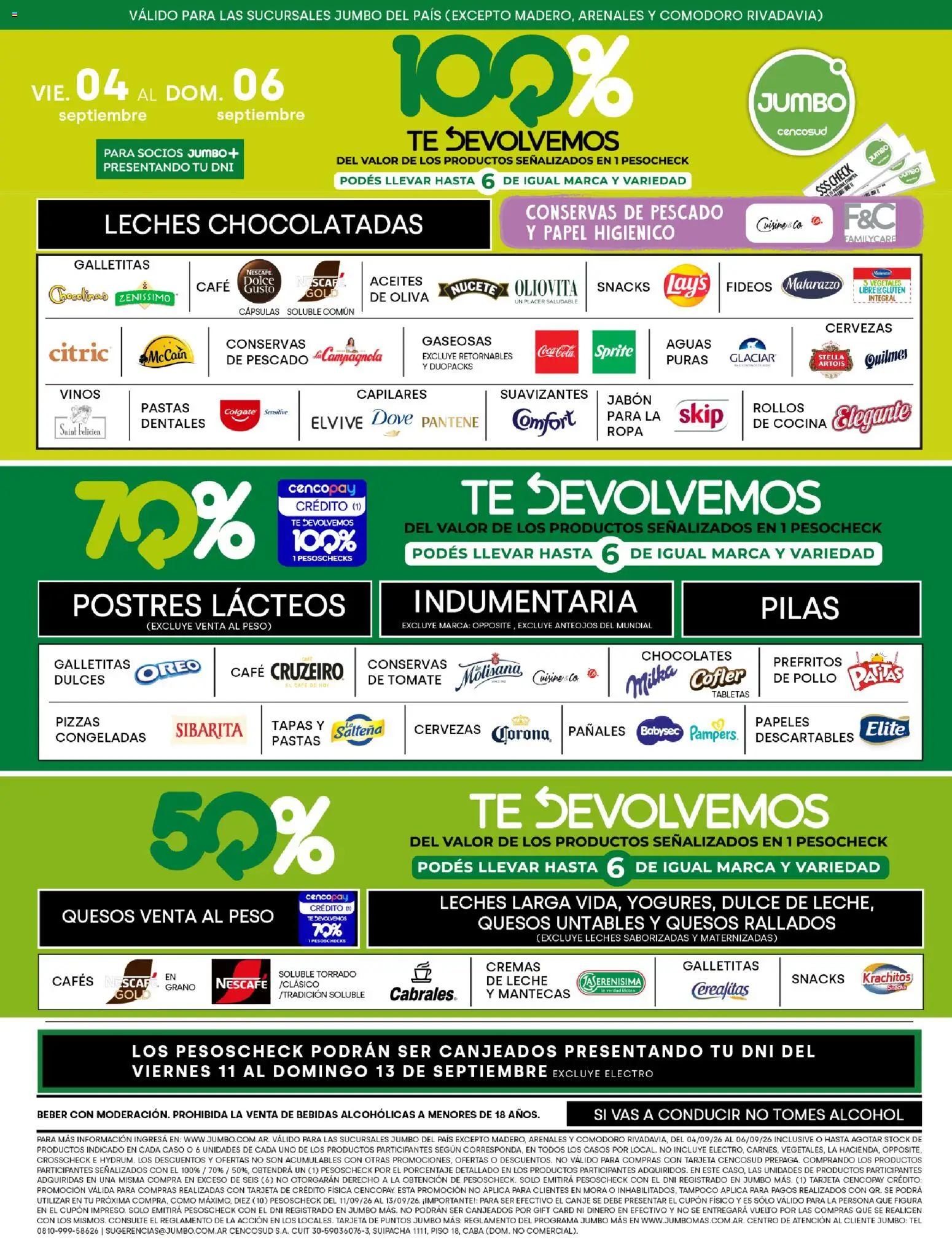 Jumbo - Bs As | Jumbo al 100 │ válido desde el 04/09/2026 | Página: 1 | Productos: Galletitas, Pollo, Bebidas, Dulces