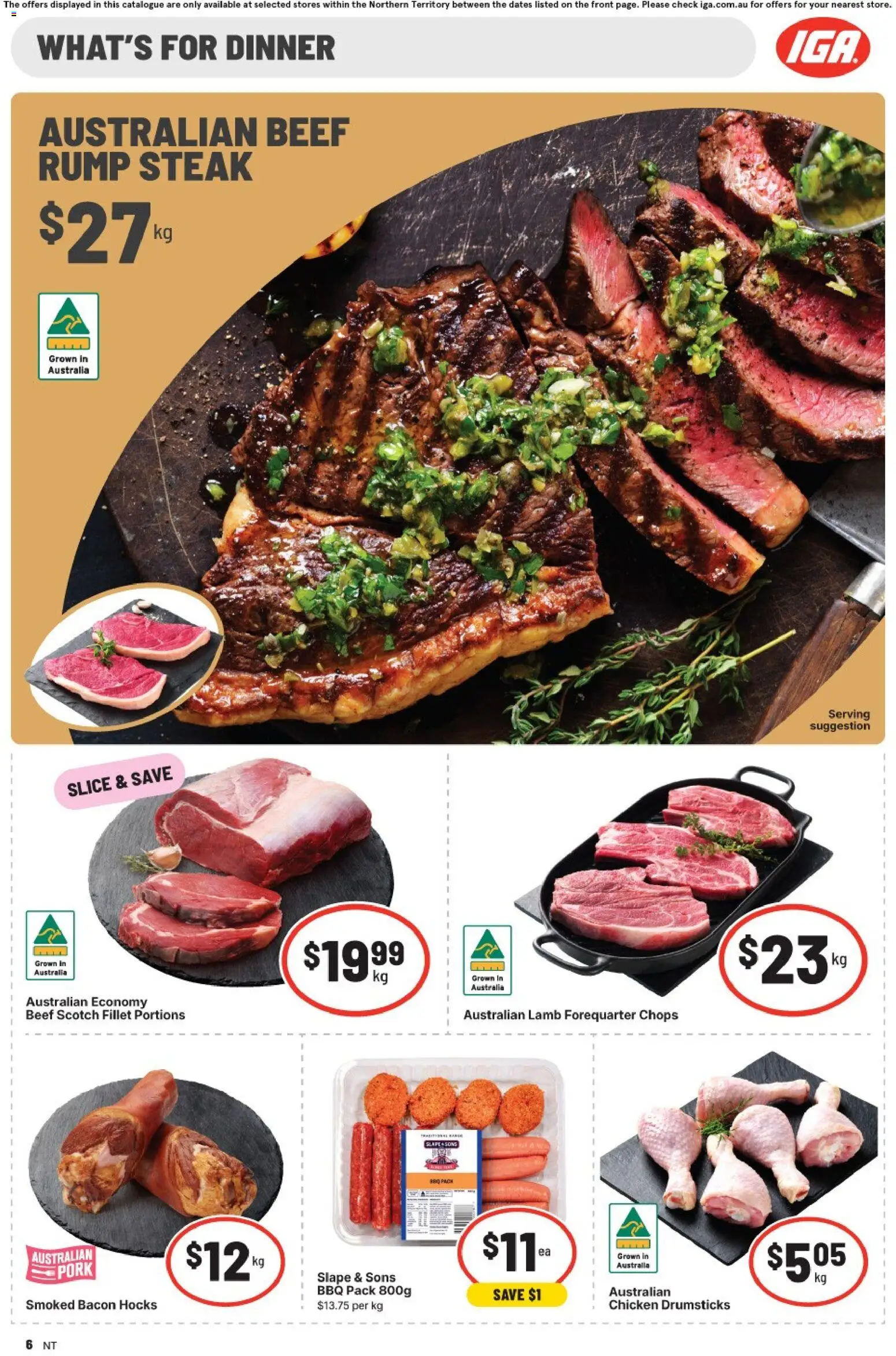 IGA catalogue - valid from 22/07/2026 | Page: 6 | Products: Chicken, Pork, Beef, Steak