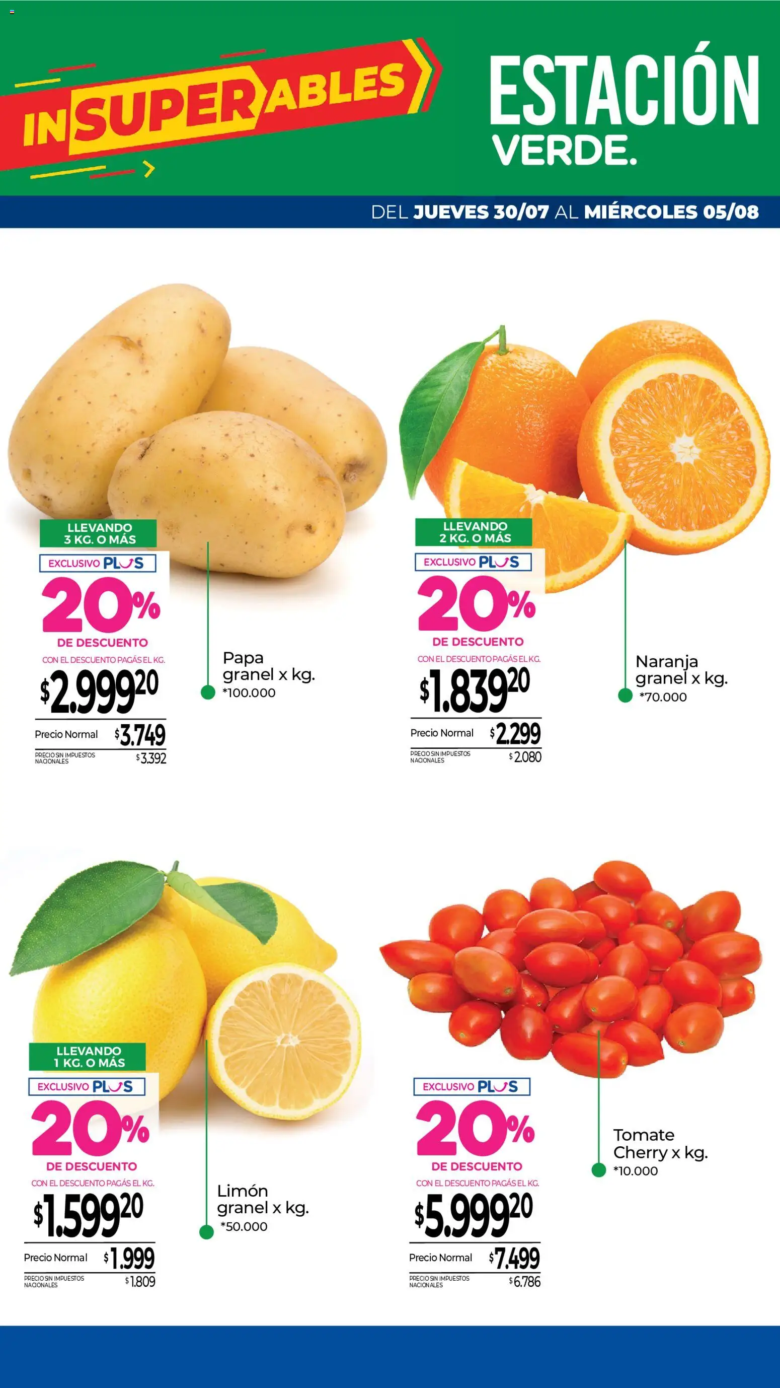 La Anonima catálogo │ válido desde el 30/07/2026 | Página: 6 | Productos: Papa, Tomate, Limón