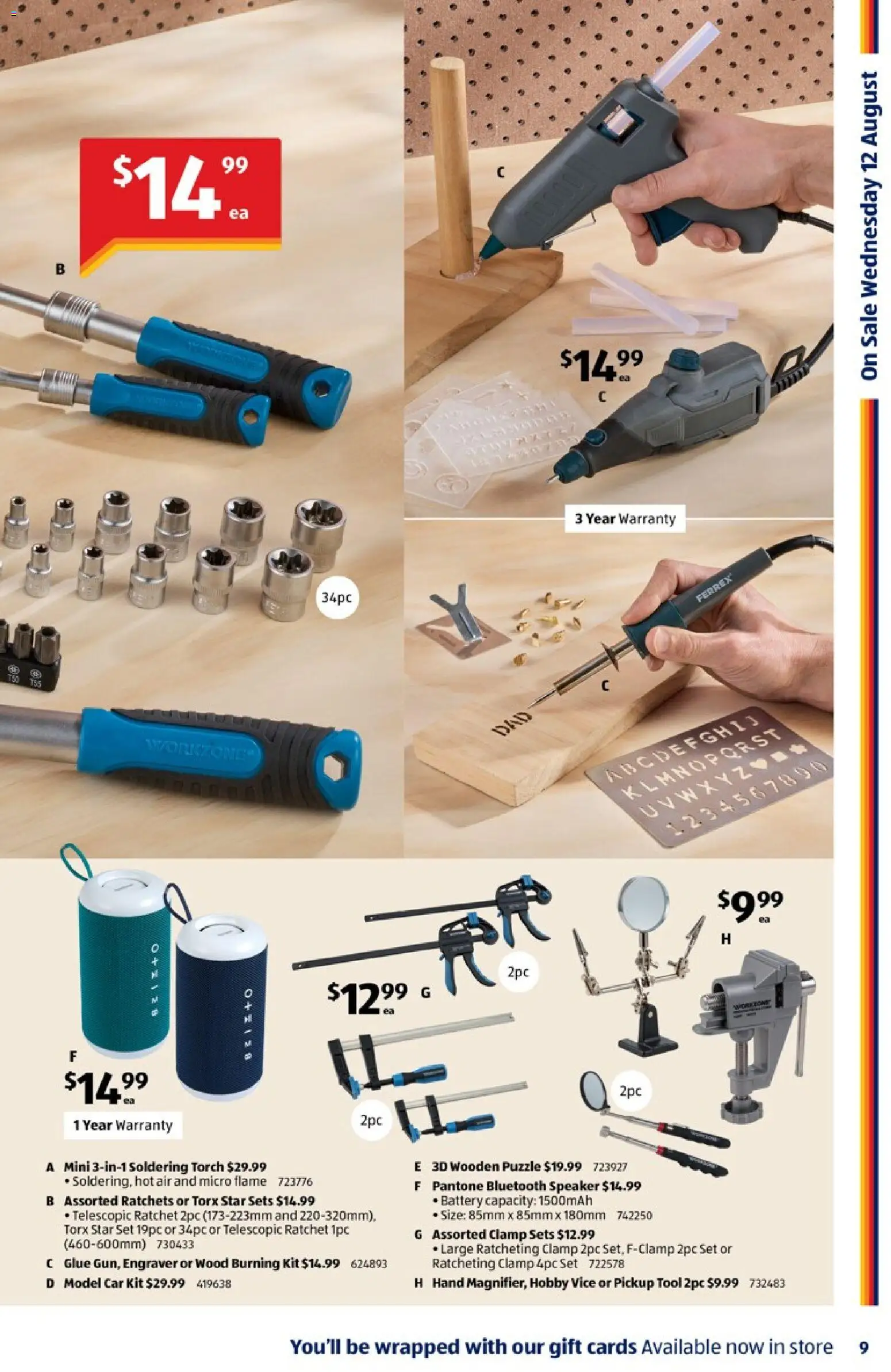 Aldi catalogue - valid from 10/08/2026 | Page: 9 | Products: Battery, Wood, Glue, Speaker