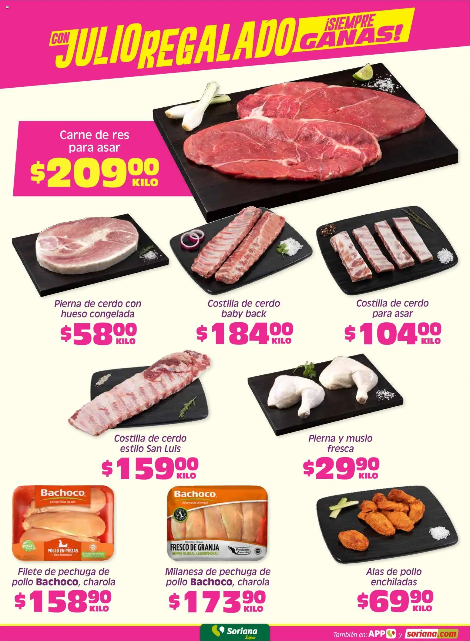 Nuevas ofertas de Soriana válidas en toda la República Mexicana desde el 05.06.2026. ¡Encuentra las mejores ofertas en Soriana Fin de Semana Súper: Nuevo León, Ciudad Victoria y Tampico! | Página: 4 | Productos: Pollo, Milanesa, Cerdo, Res