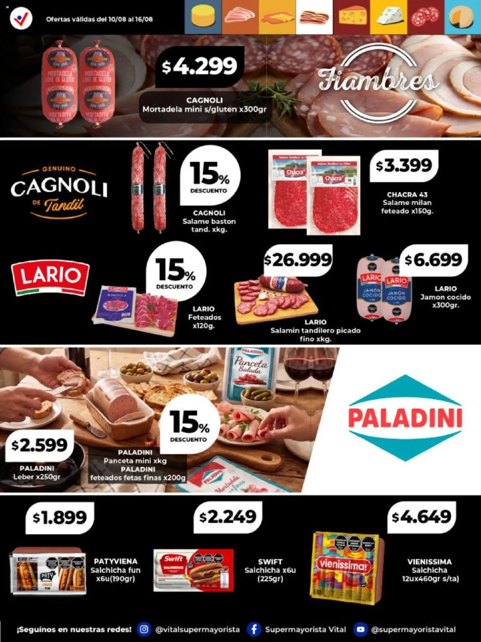 Vital - Especial de frescos │ válido desde el 10/08/2026 | Página: 6 | Productos: Jamón cocido, Mortadela, Salchicha, Salame