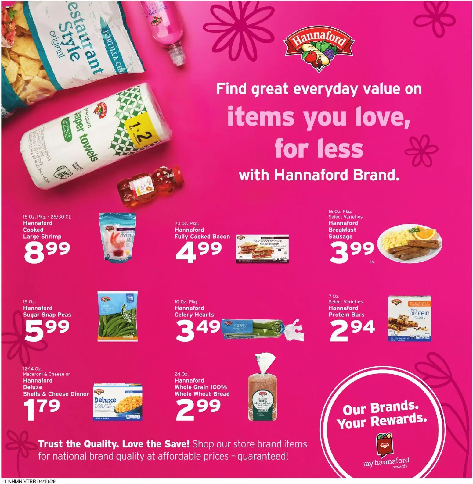Hannaford Weekly Ad - valid from 19.04.2026 | Page: 9 | Products: Butter, Cheese, Sugar, Sausage