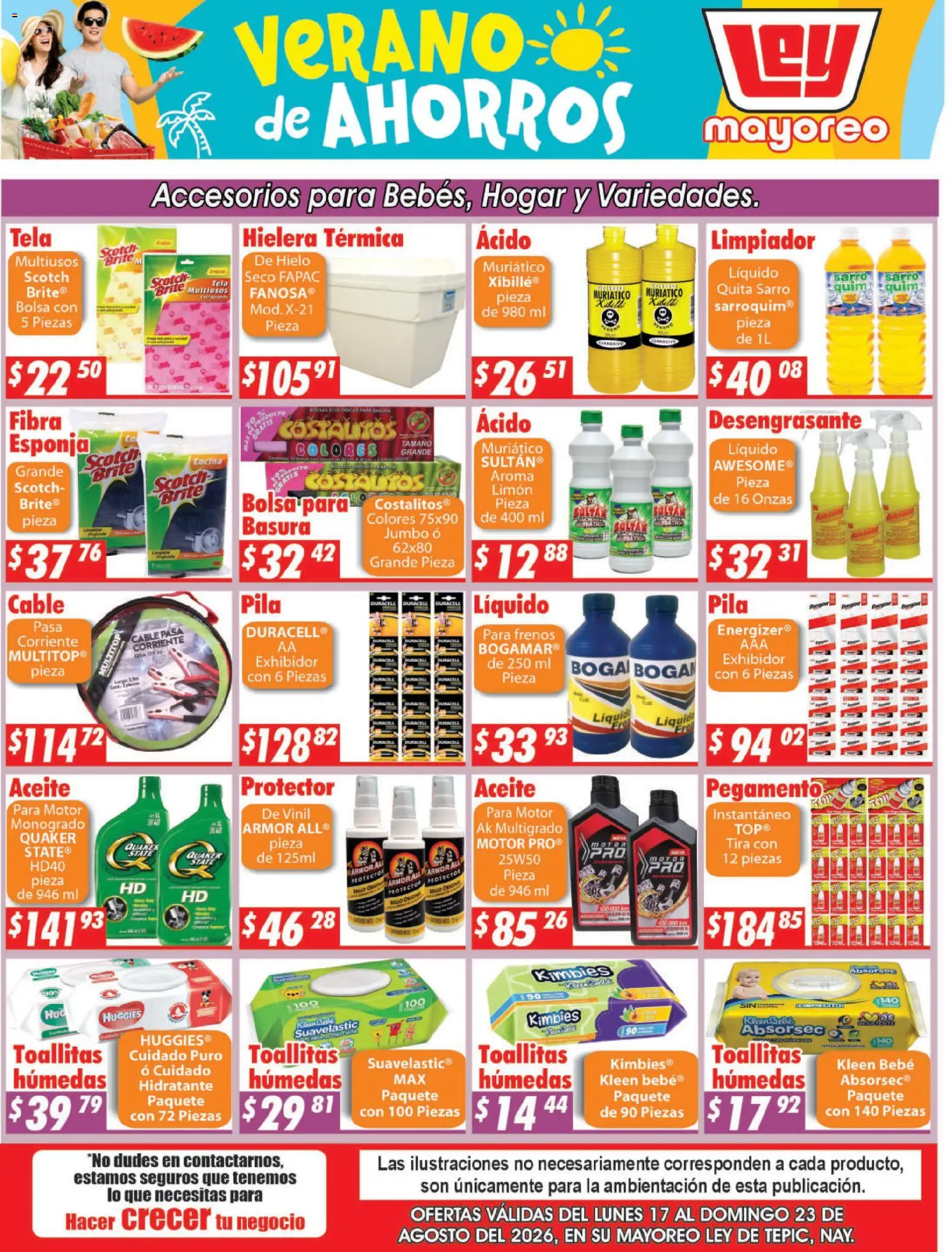 Nuevas ofertas de Casa Ley válidas en toda la República Mexicana desde el 17/08/2026. ¡Encuentra las mejores ofertas en Casa Ley folleto Tepic! | Página: 3 | Productos: Esponja, Hielera, Desengrasante, Pila