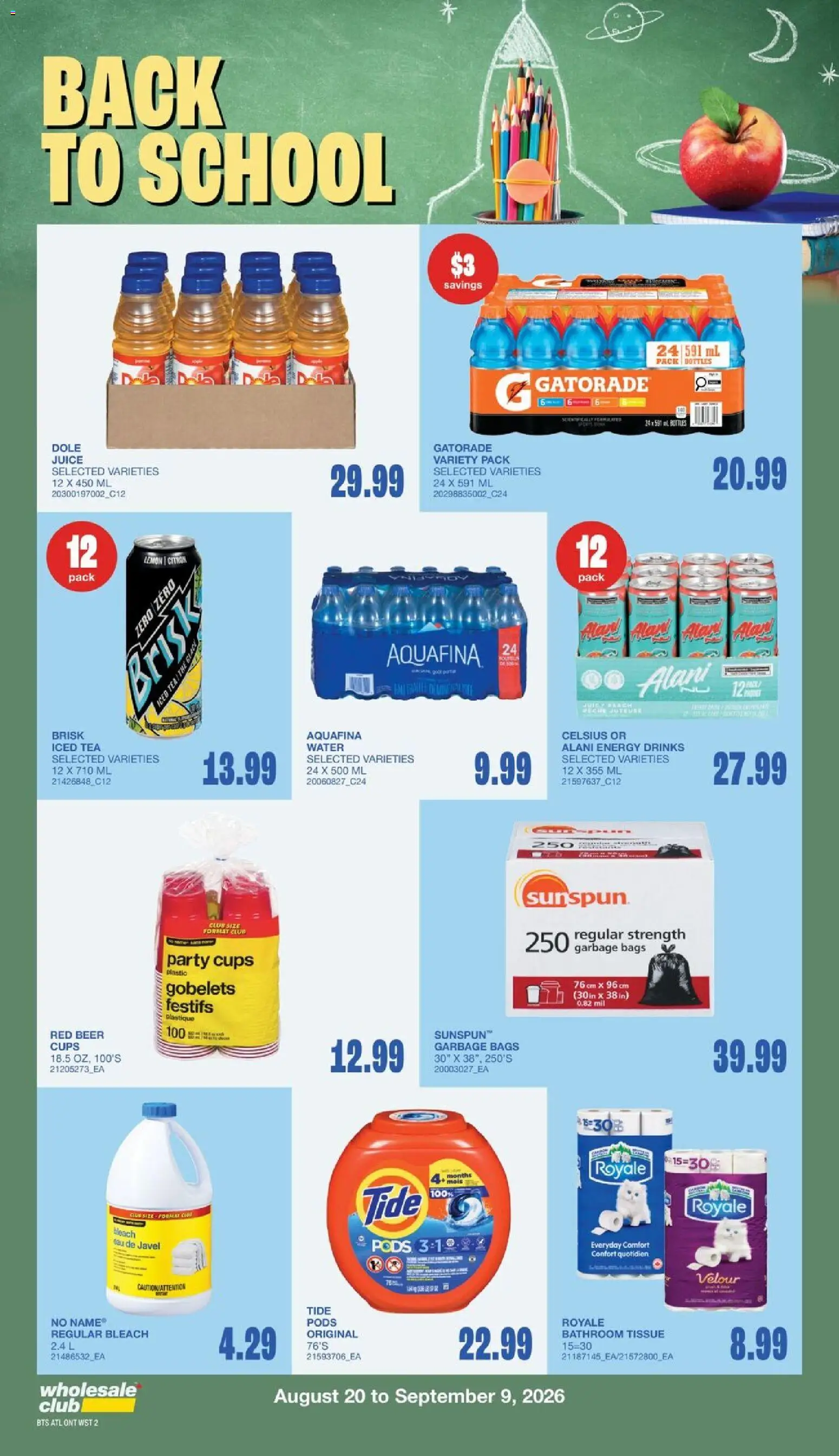 Wholesale Club flyer valid from Aug 20, 2026 | Page: 15 | Products: Tea, Iced tea, Drinks, Beer