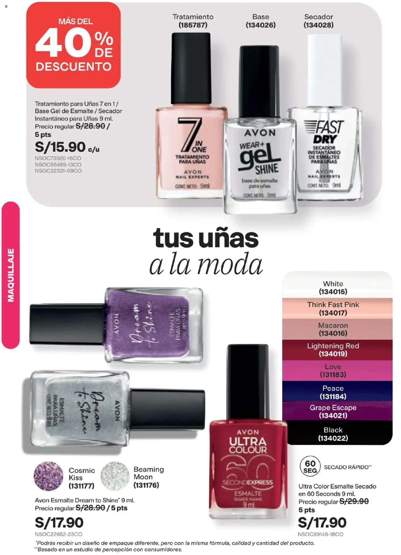 Catálogo Avon válido desde 15/09/2026 | Página: 33 | Productos: Empaque, Maquillaje