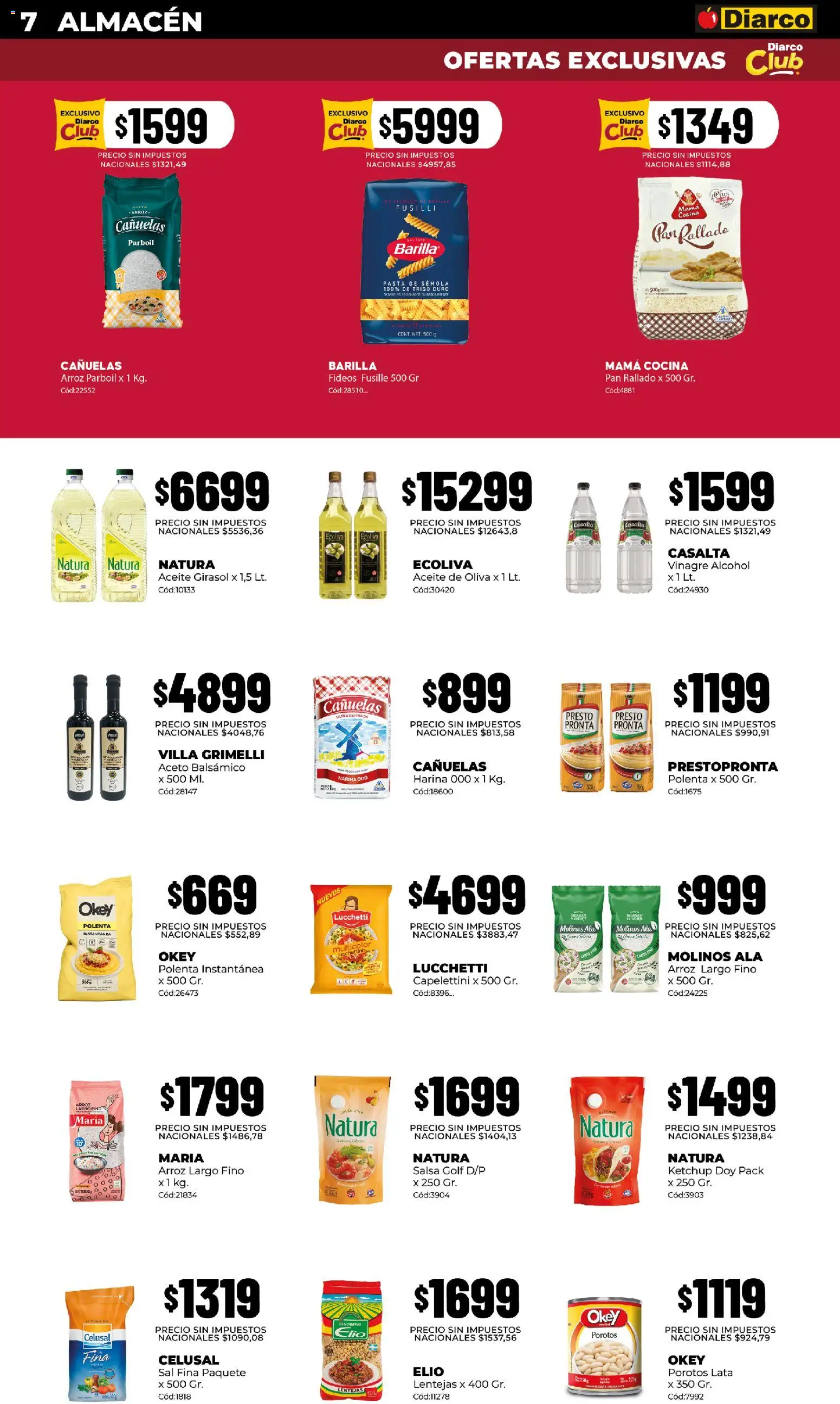 Diarco - Ofertas Pueblo Sur │ válido desde el 03/08/2026 | Página: 7 | Productos: Aceite, Vinagre, Sal, Aceite de oliva