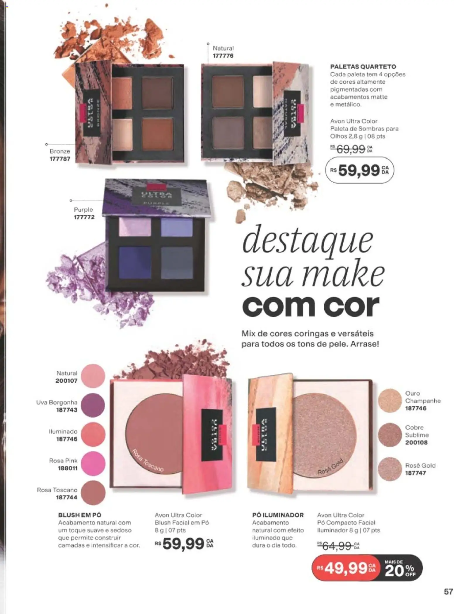 Avon Folheto - válido de 01/09/2026 | Página: 57 | Produtos: Pó, Blush, Uva, Champanhe