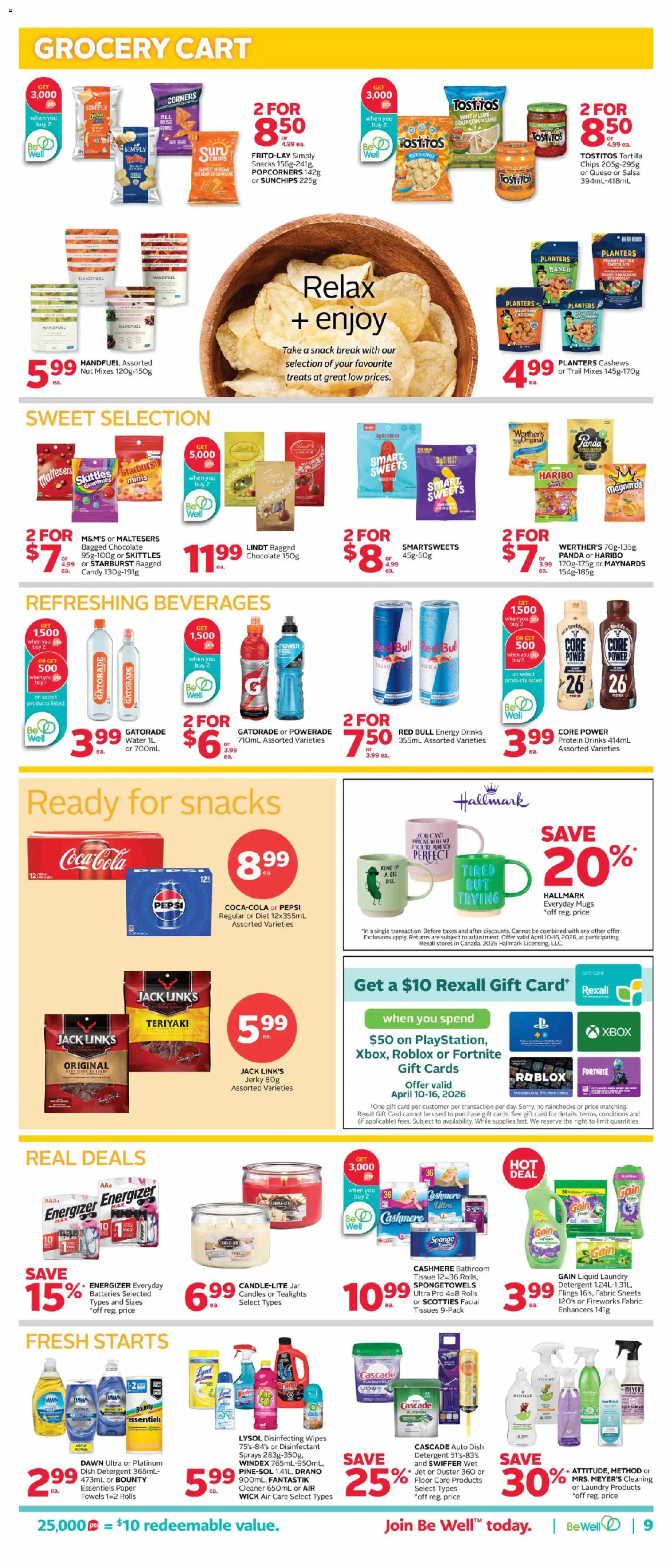 Rexall flyer valid from 10.04.2026 | Page: 16 | Products: Fish, Xbox, Sponge, Detergent