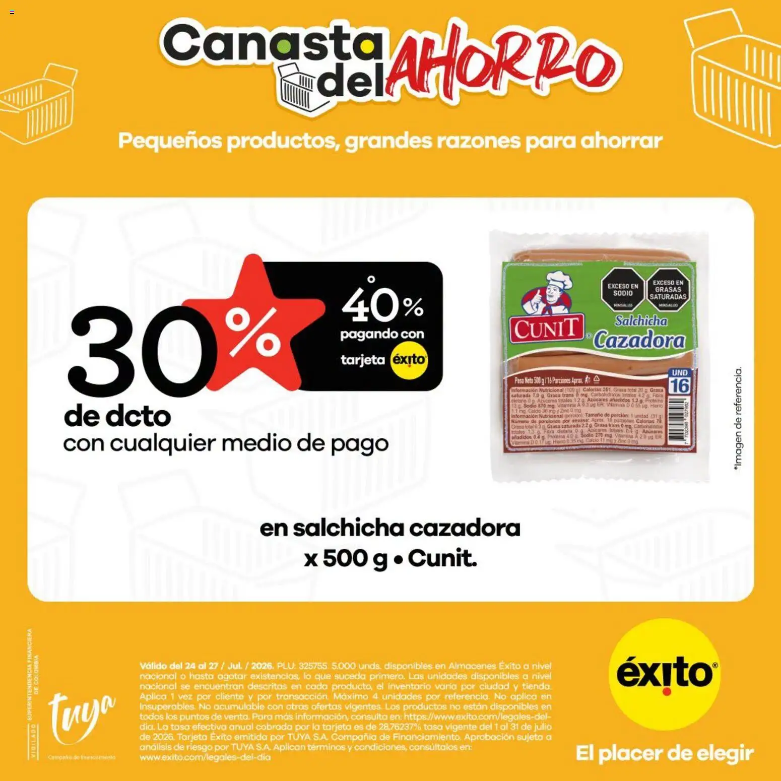 Éxito revista - valida desde el 24/07/2026 | Página: 8 | Productos: Salchicha, Peso, Aceite