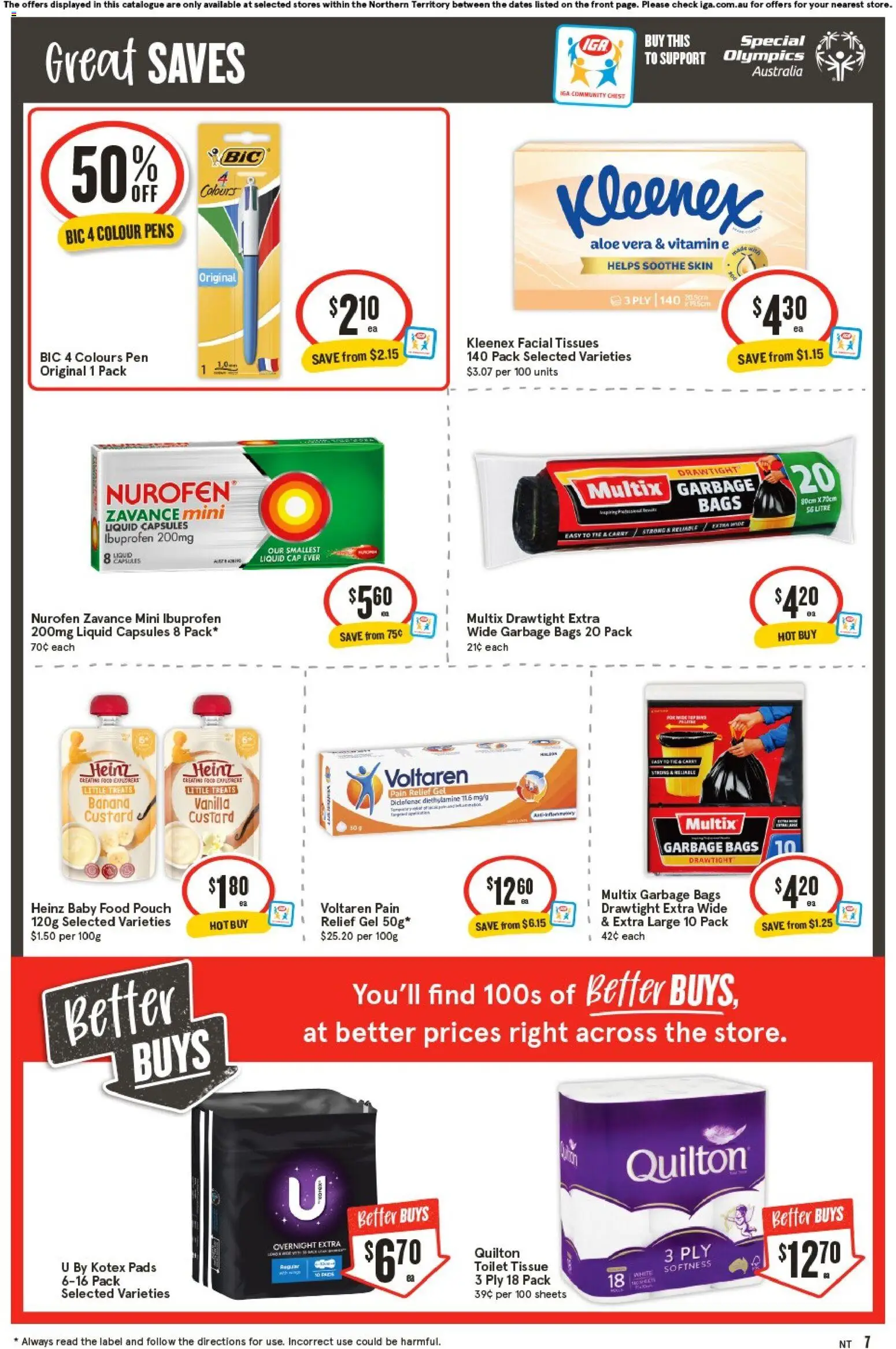 IGA catalogue - valid from 13.05.2026 | Page: 8 | Products: Toilet, Garbage bags, Tie, Tissues