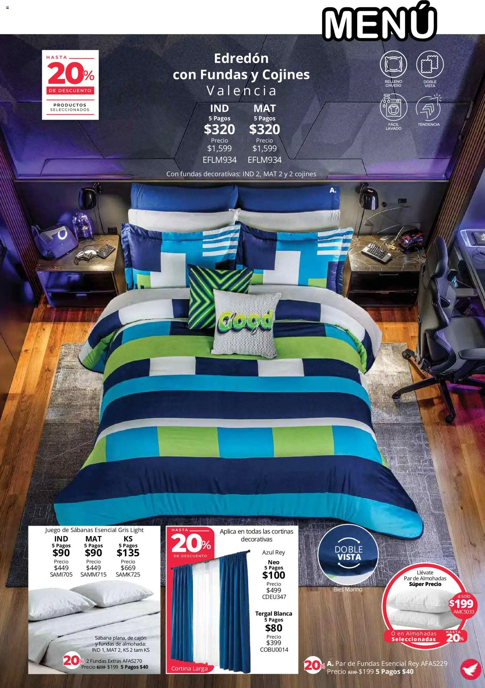 Nuevas ofertas de Colchas Concord válidas en toda la República Mexicana desde el 01/08/2026. ¡Encuentra las mejores ofertas en Colchas Concord catálogo! | Página: 32 | Productos: Juego, Almohada, Sabanas, Cortinas