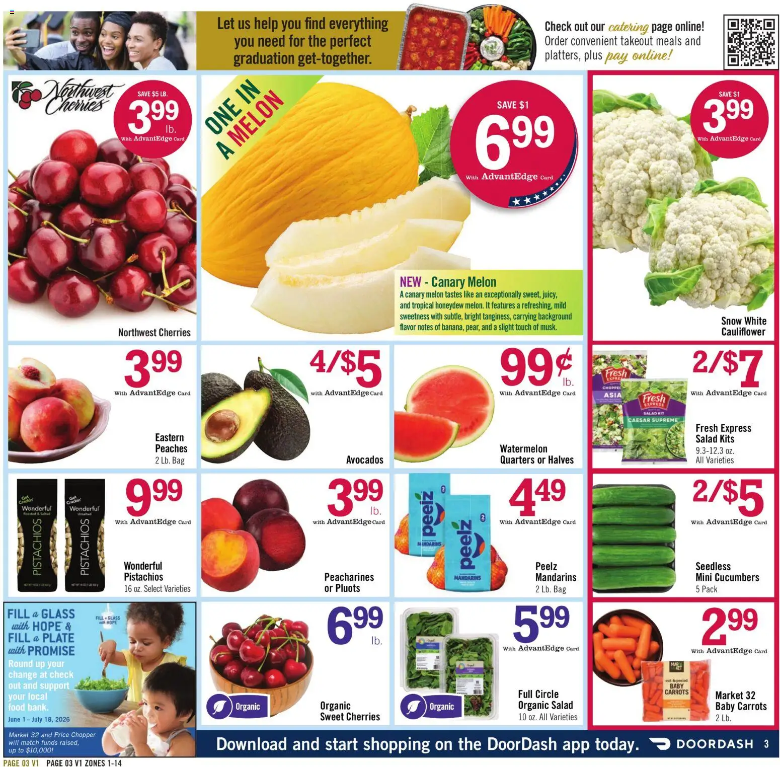 Price Chopper - Weekly Ad - valid from 07/05/2026 | Page: 3 | Products: Cherries, Melon, Cauliflower, Bag