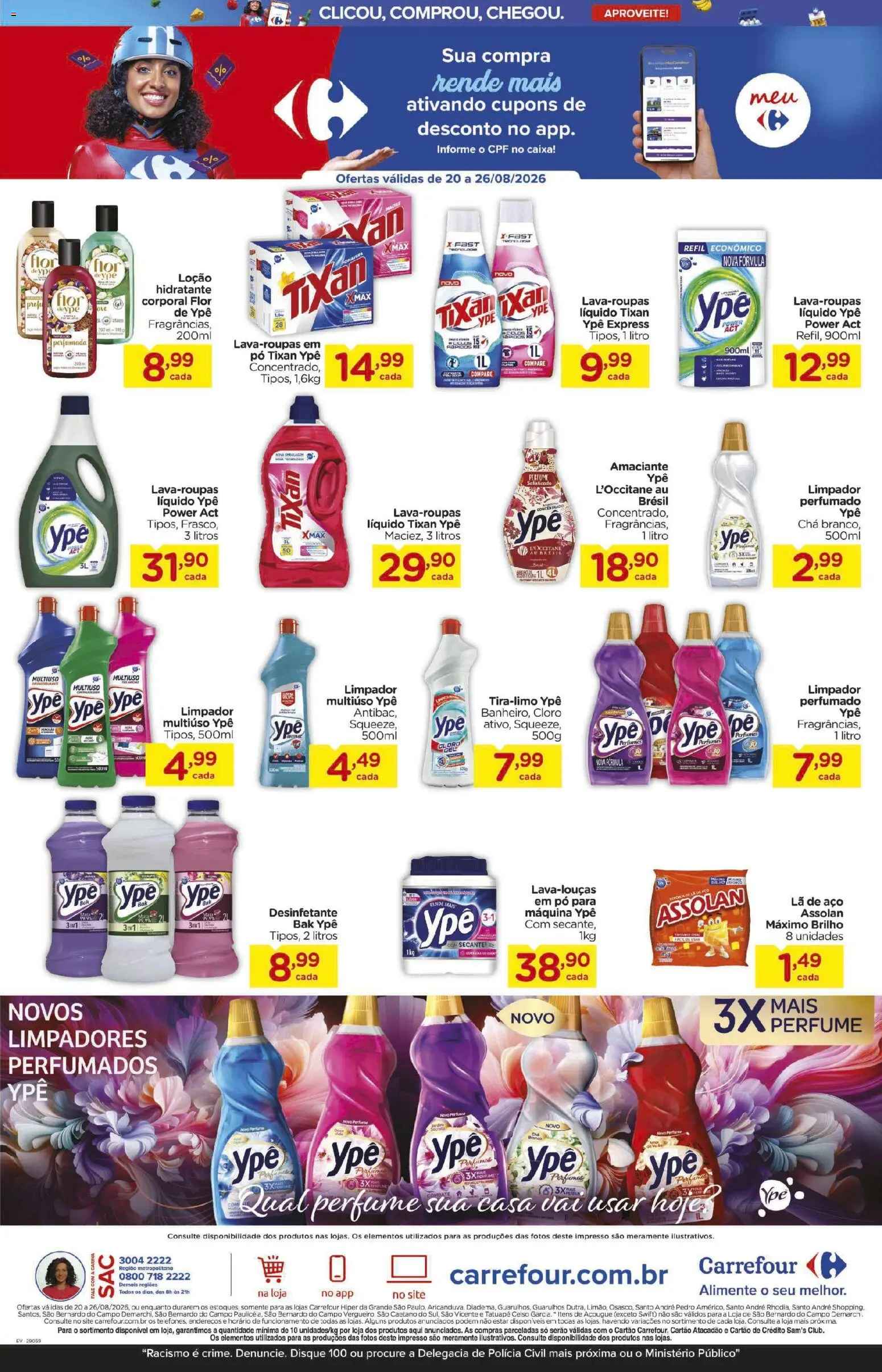 Carrefour Folheto - válido de 20/08/2026 | Página: 3 | Produtos: Perfume, Cloro, Perfumes, Amaciante