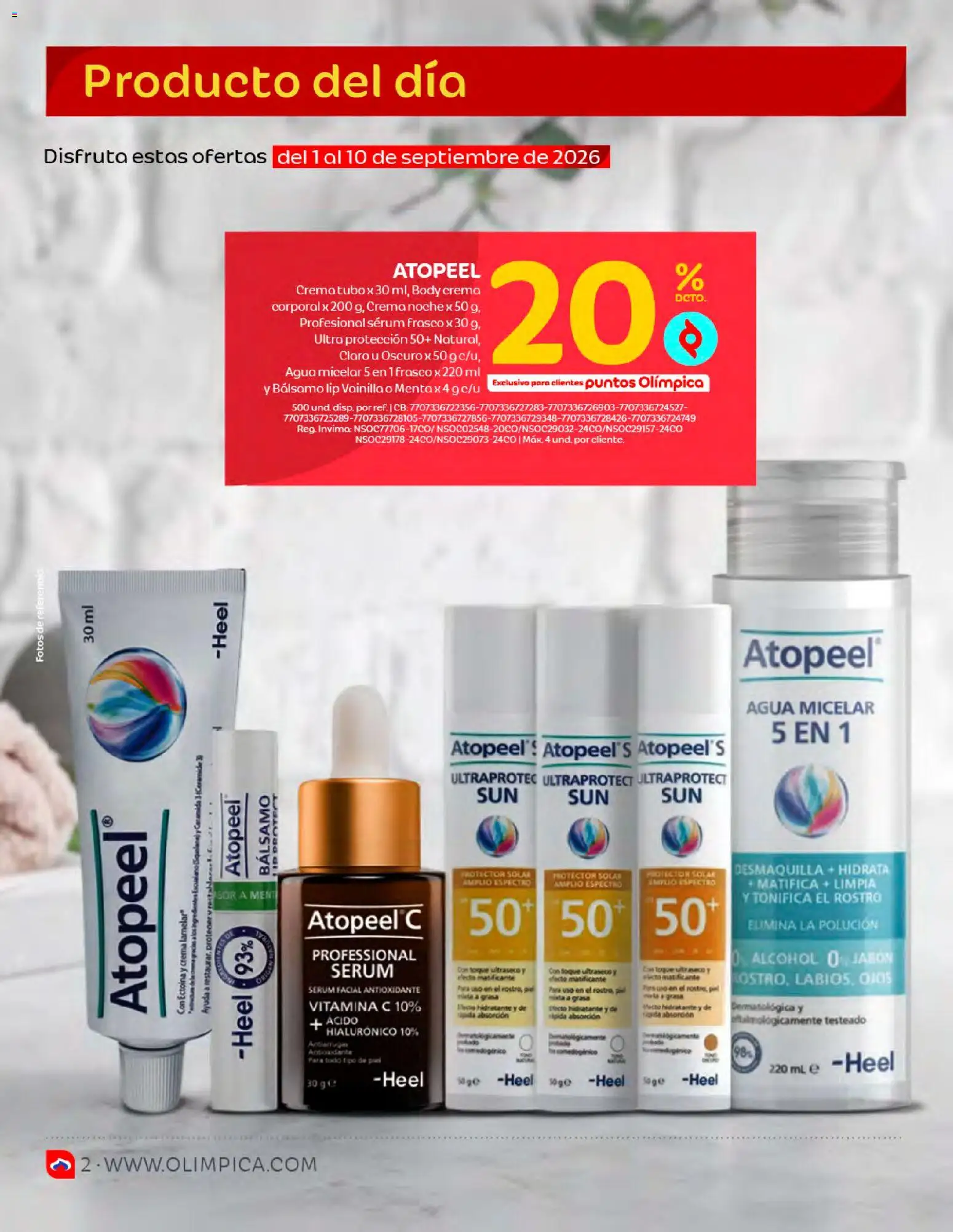 Olímpica revista - valida desde el 01/09/2026 | Página: 2 | Productos: Agua, Frasco, Jabón, Alcohol
